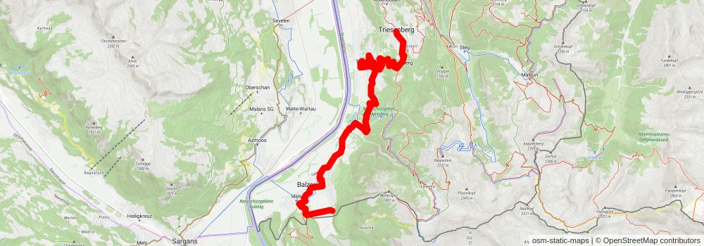 The Liechtenstein Trail stage 1 Map