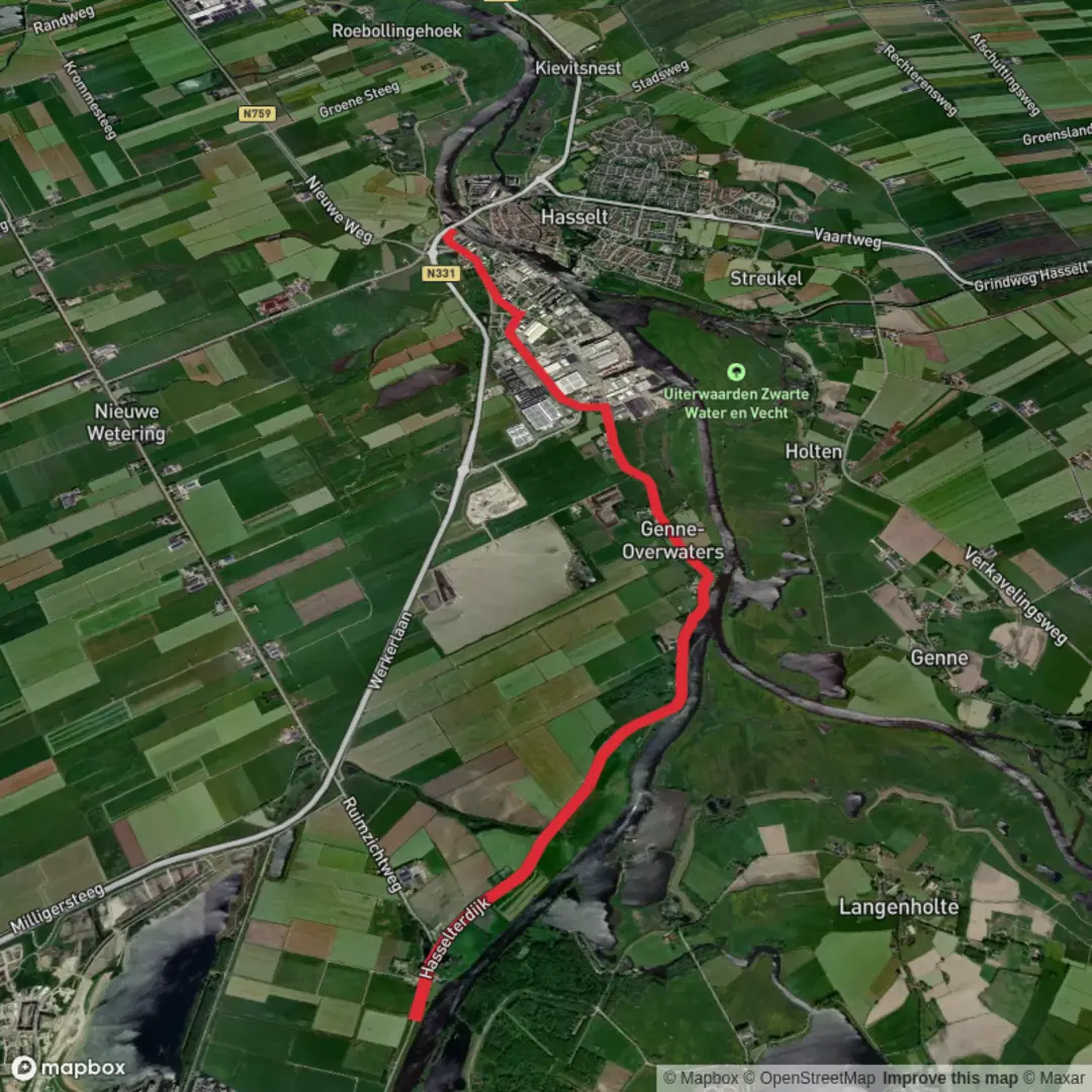 An image depicting the trail Hanzestedenpad - 1 and its surrounding area.