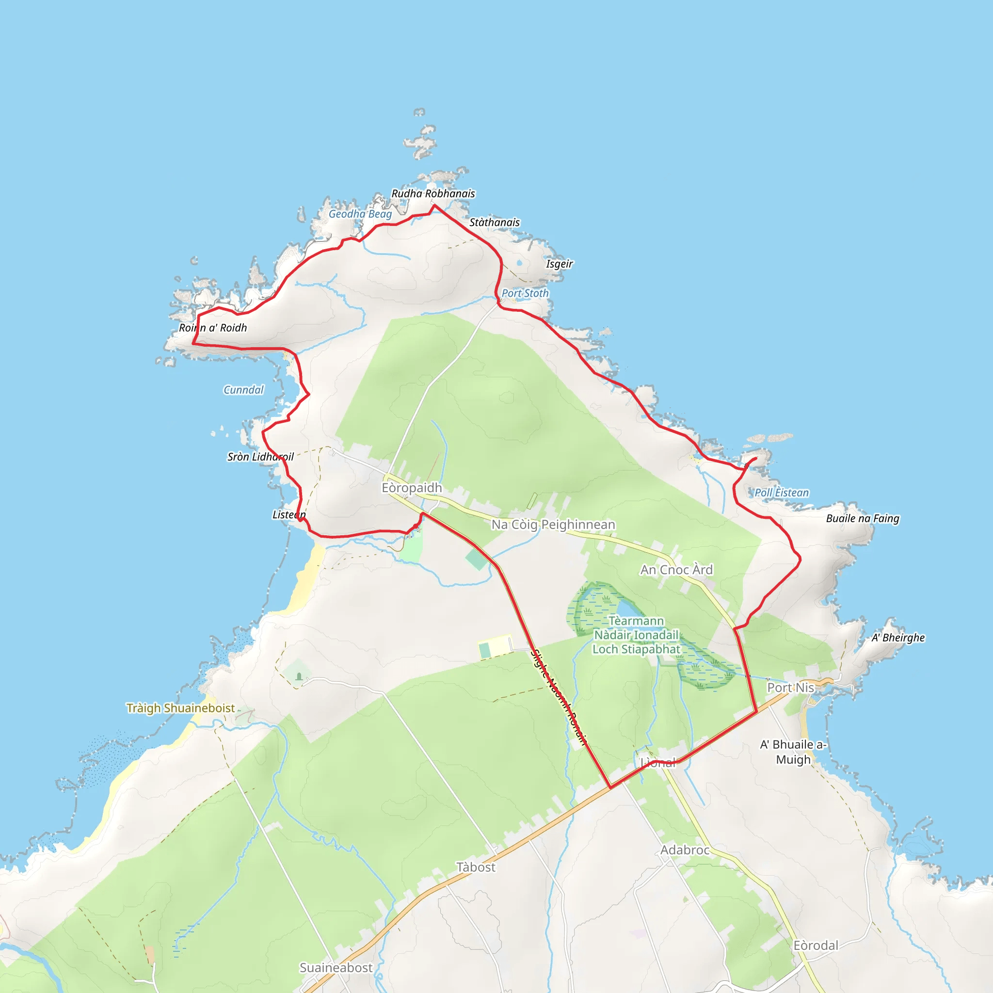 The Butt of Lewis and Port Ness Loop mobile static map