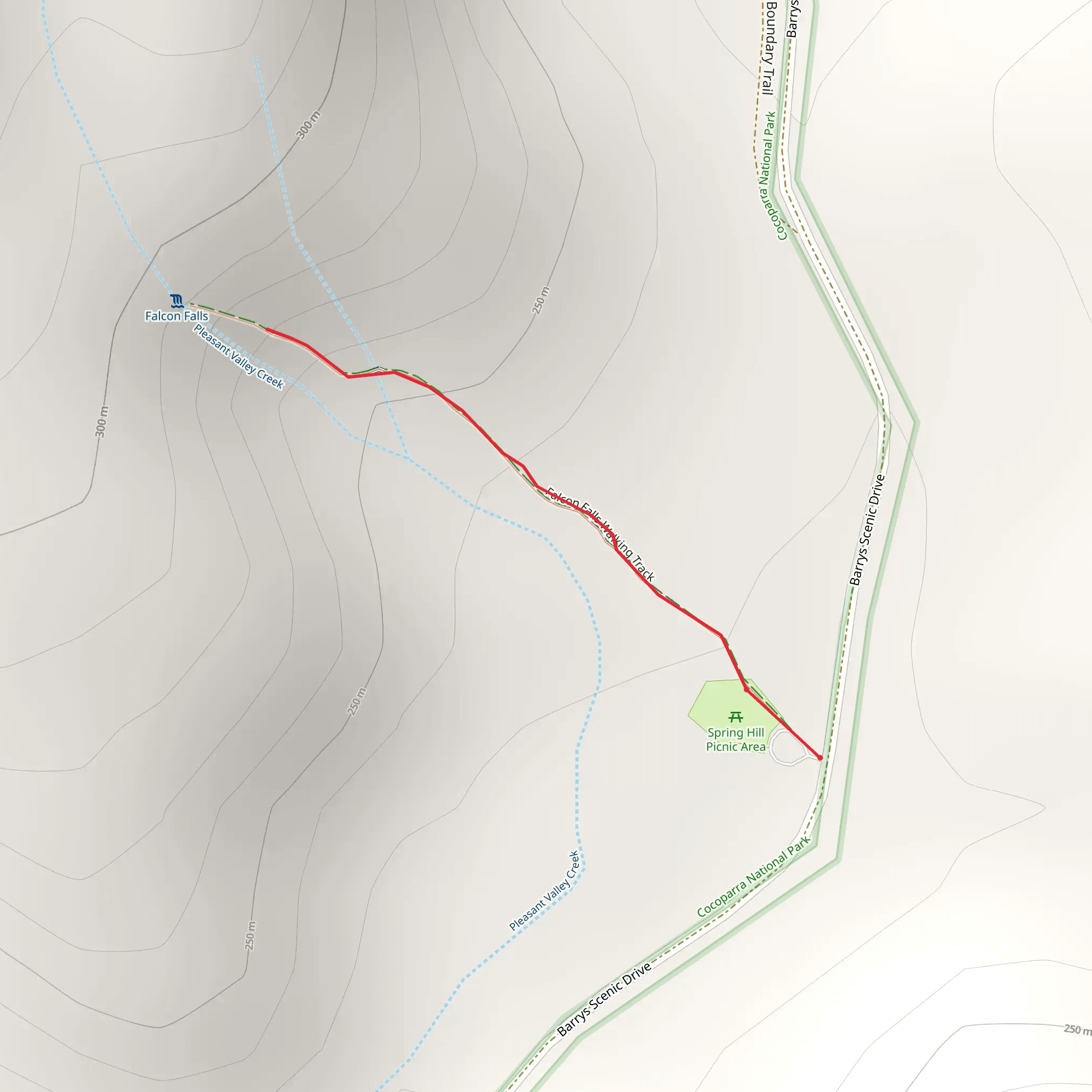 Falcon Falls Track mobile static map