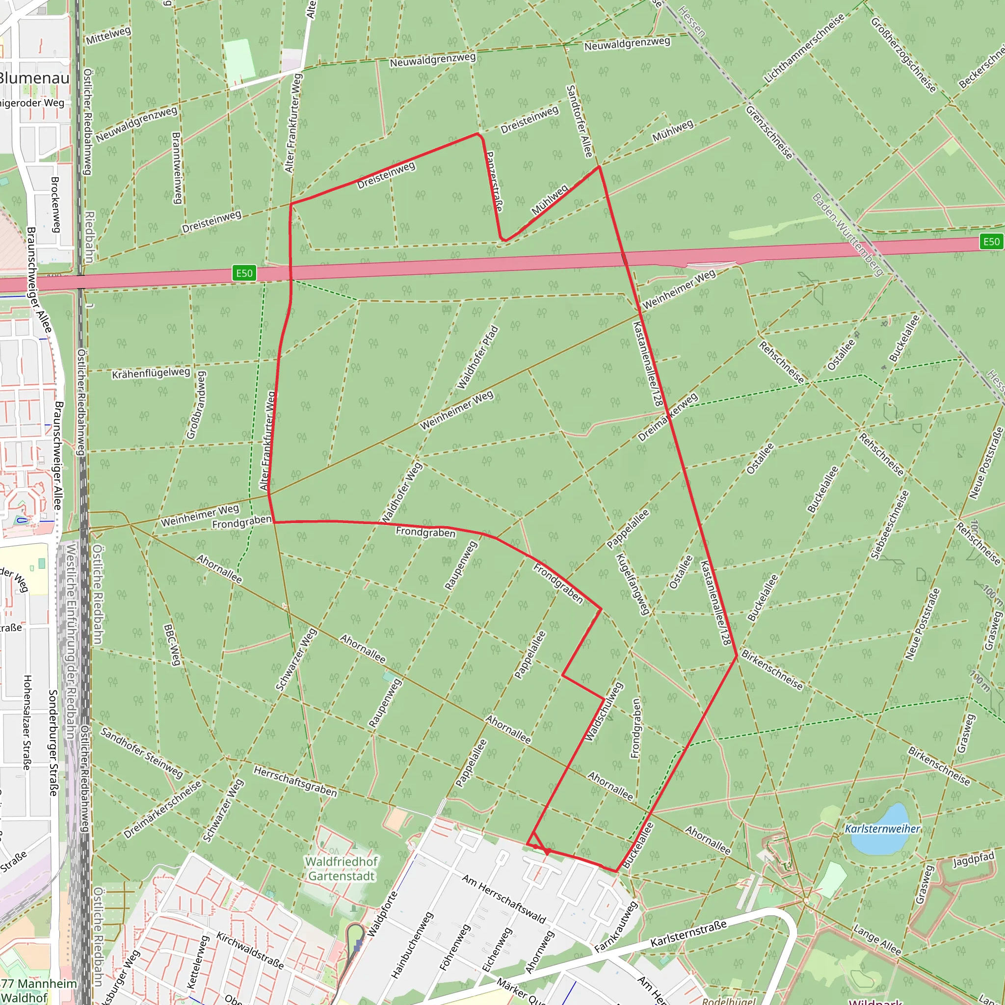 Frondweg Loop mobile static map