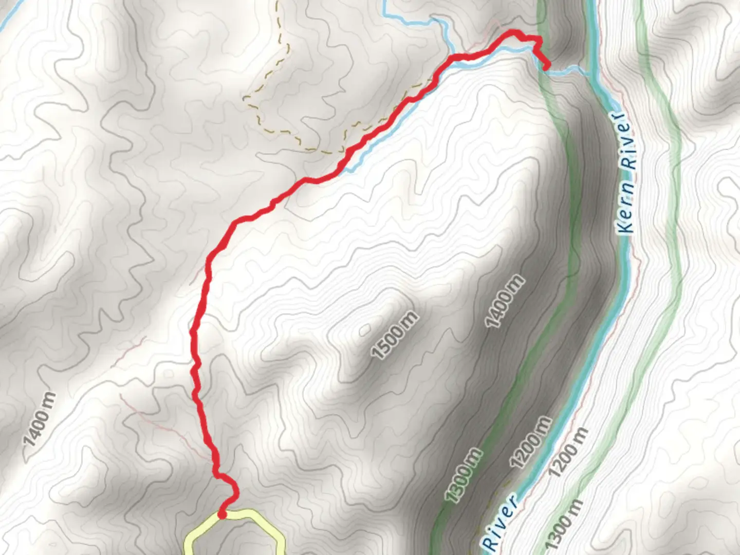 An image depicting the trail Dry Meadow Creek from Mountain Highway 99 and its surrounding area.
