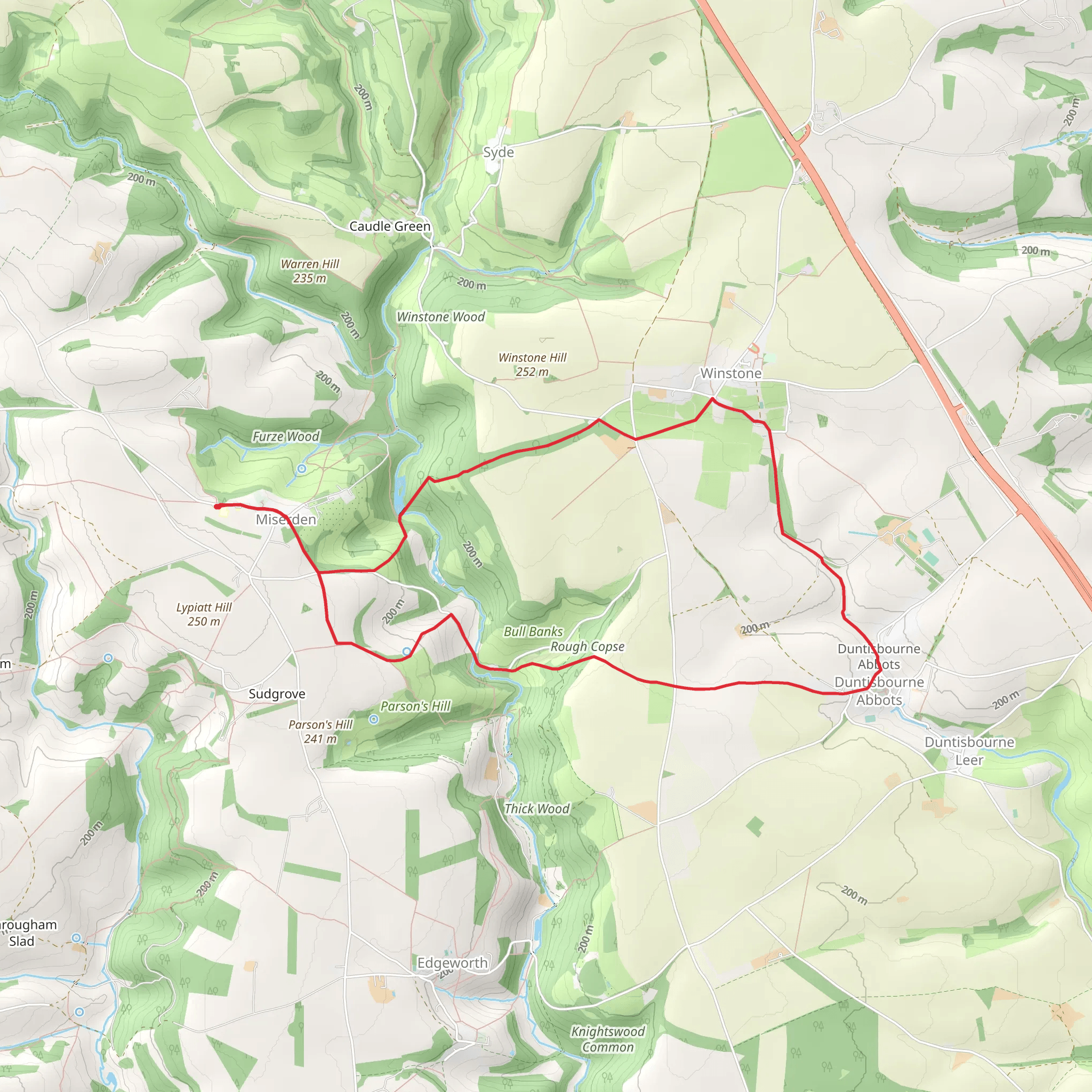 Miserden, Duntisbourne & Winstone mobile static map