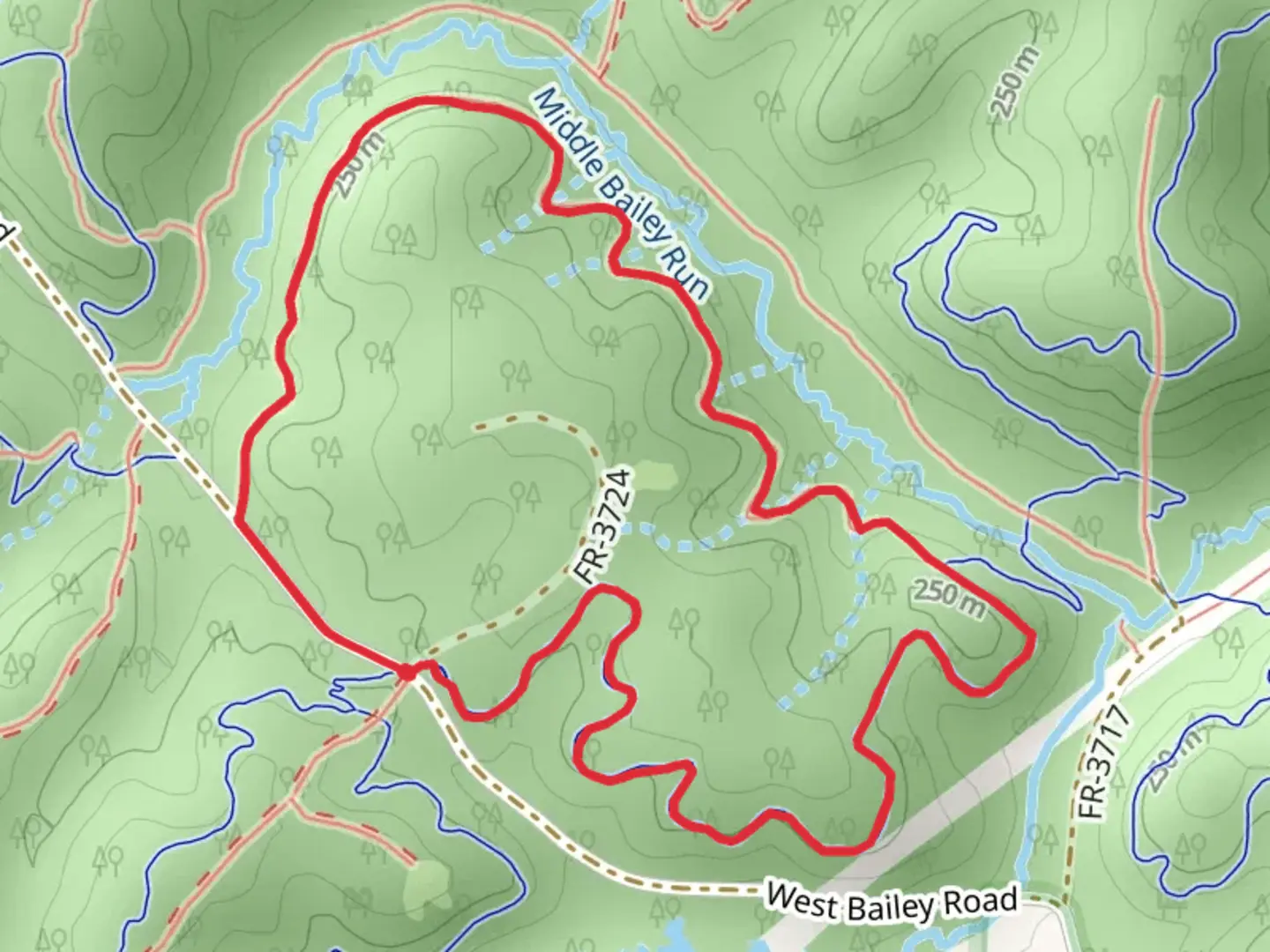 An image depicting the trail Wild Turkey and Hacksaw Loop Trail and its surrounding area.