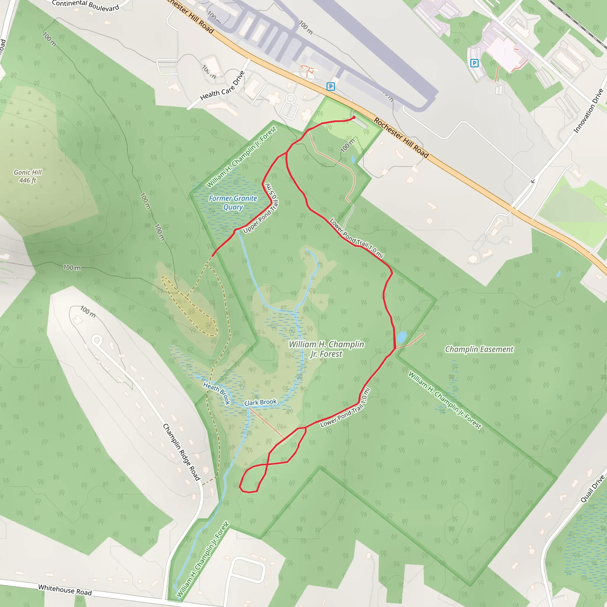 Former Granite Quary and William H Champlin Jr Forest mobile static map