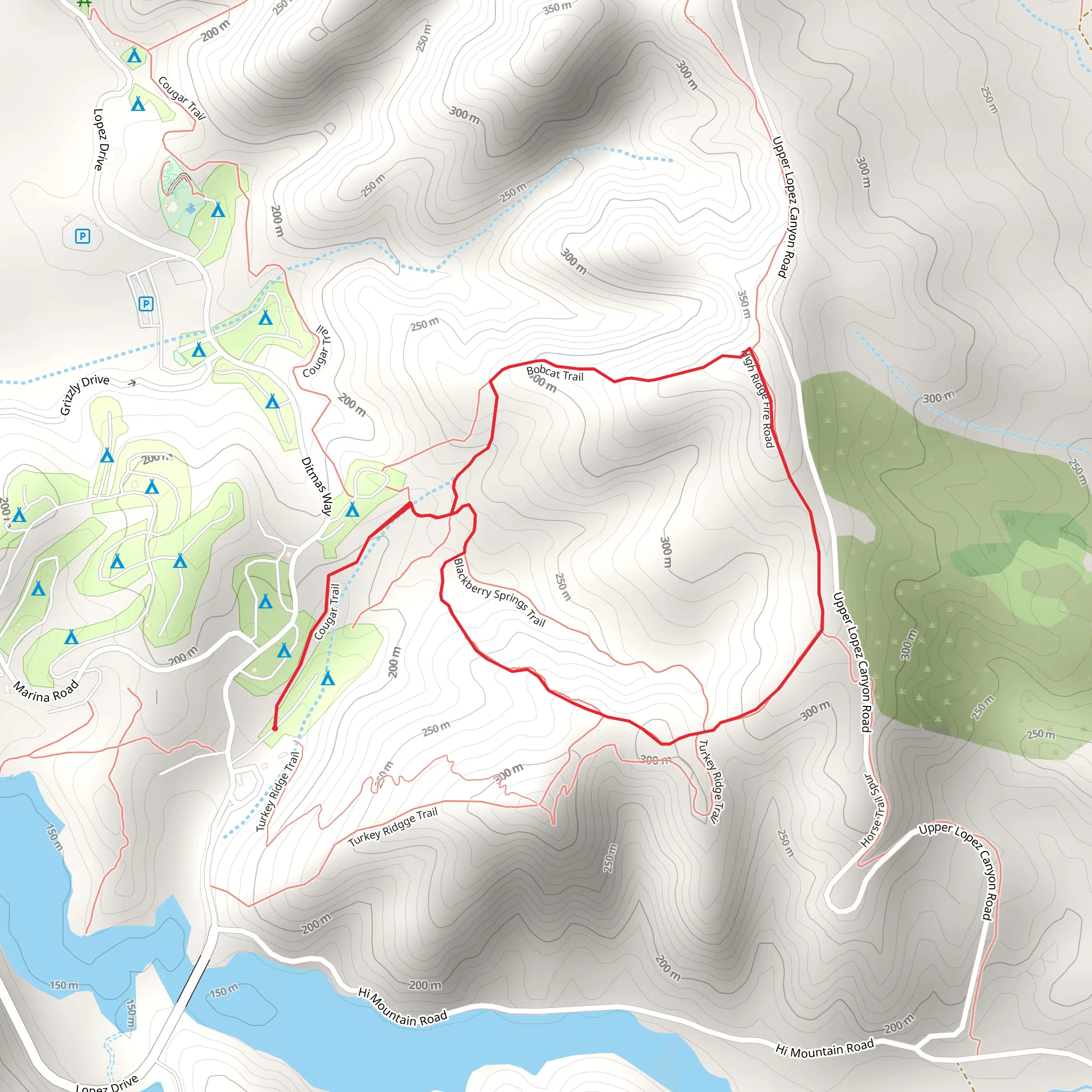Bobcat and Cougar Loop Trail mobile static map