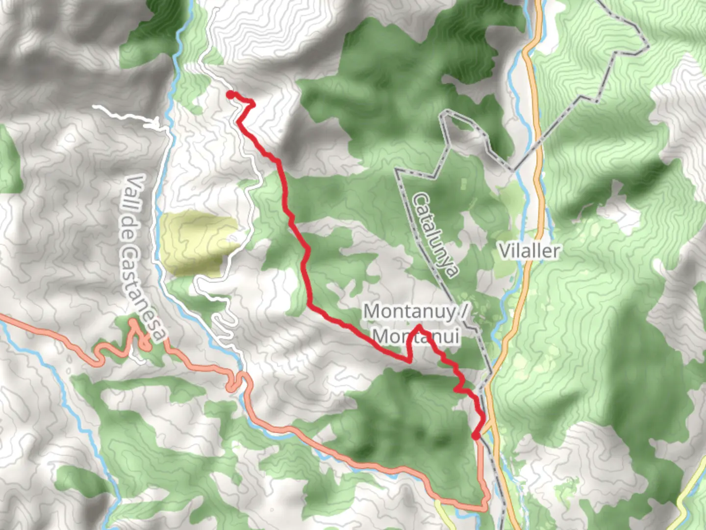 An image depicting the trail Sierra Route PR HU 102 and its surrounding area.