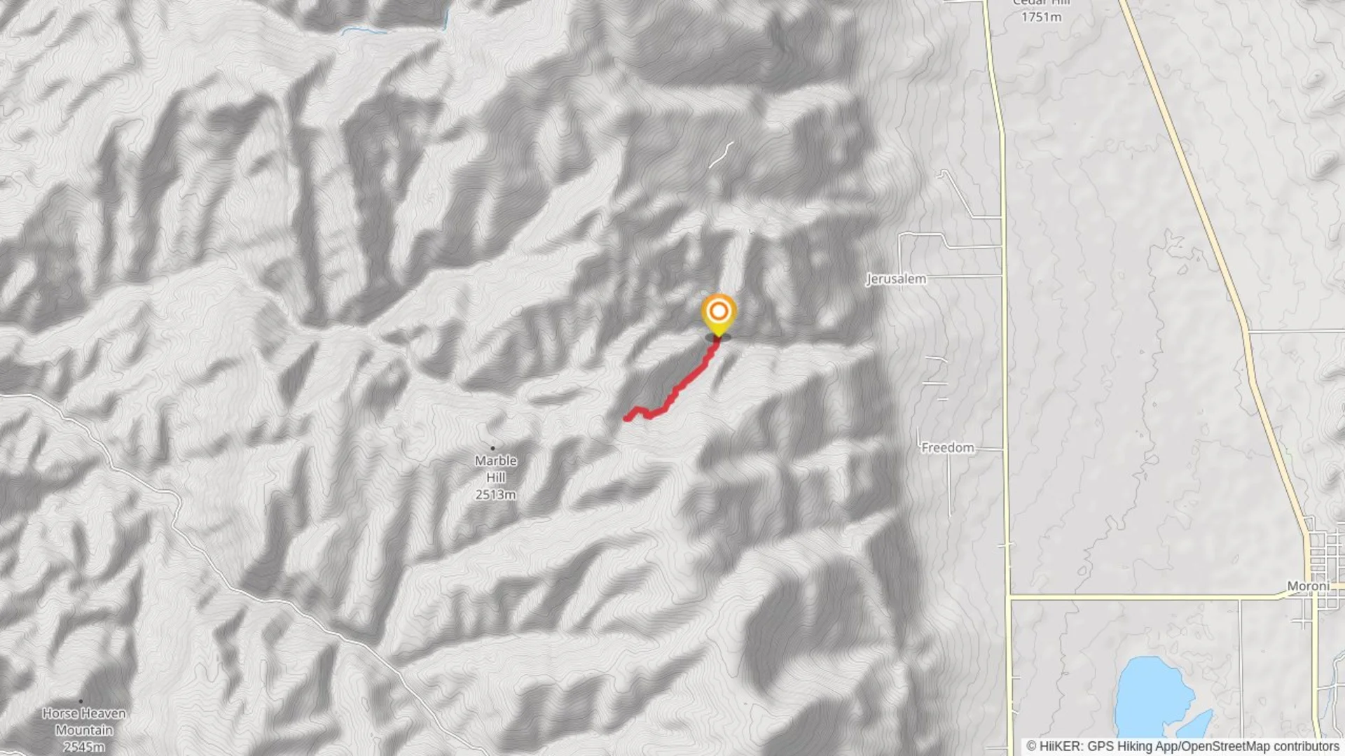 An image depicting the trail Left Pork Trail and its surrounding area.