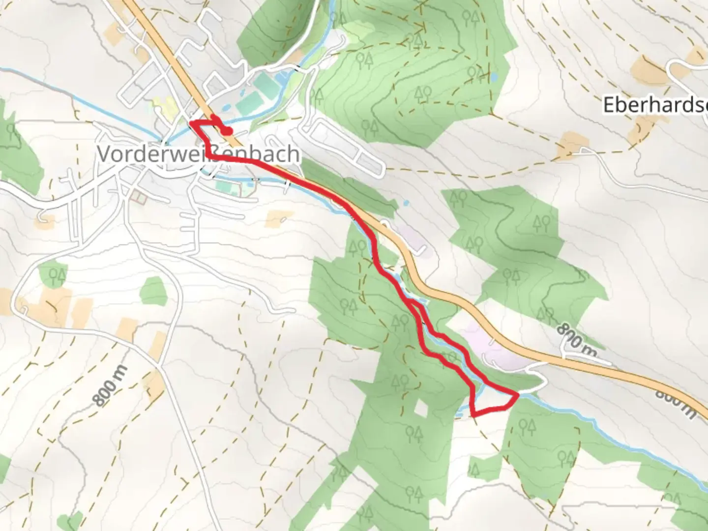 An image depicting the trail V11 Familienrunde and its surrounding area.