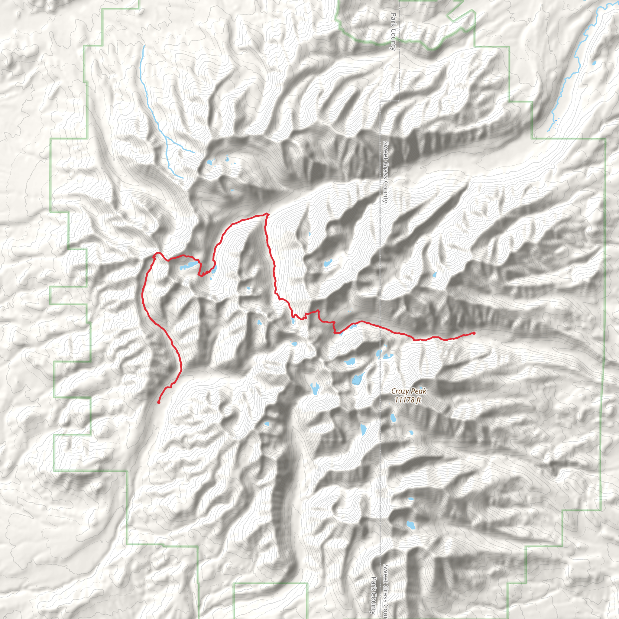 Crazy Mountains Traverse mobile static map