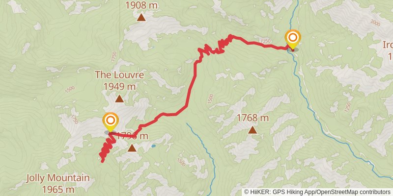 Skookum Basin Trail via Boulder De Roux Trail stage 2 Map