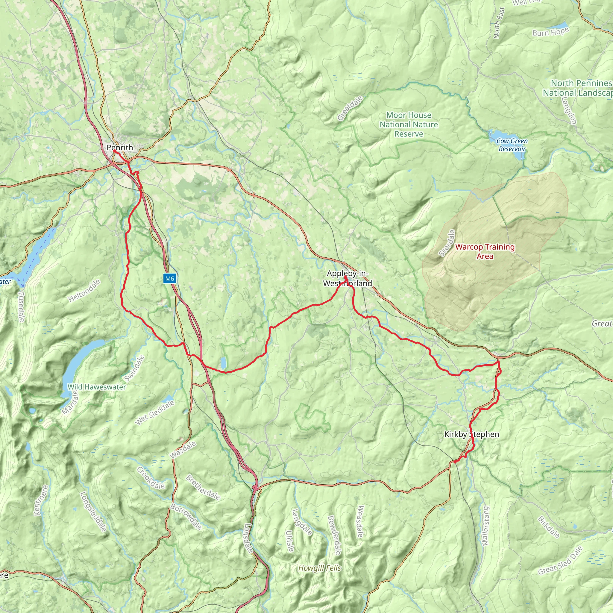 Castles of Eden from Kirkby Stephen mobile static map