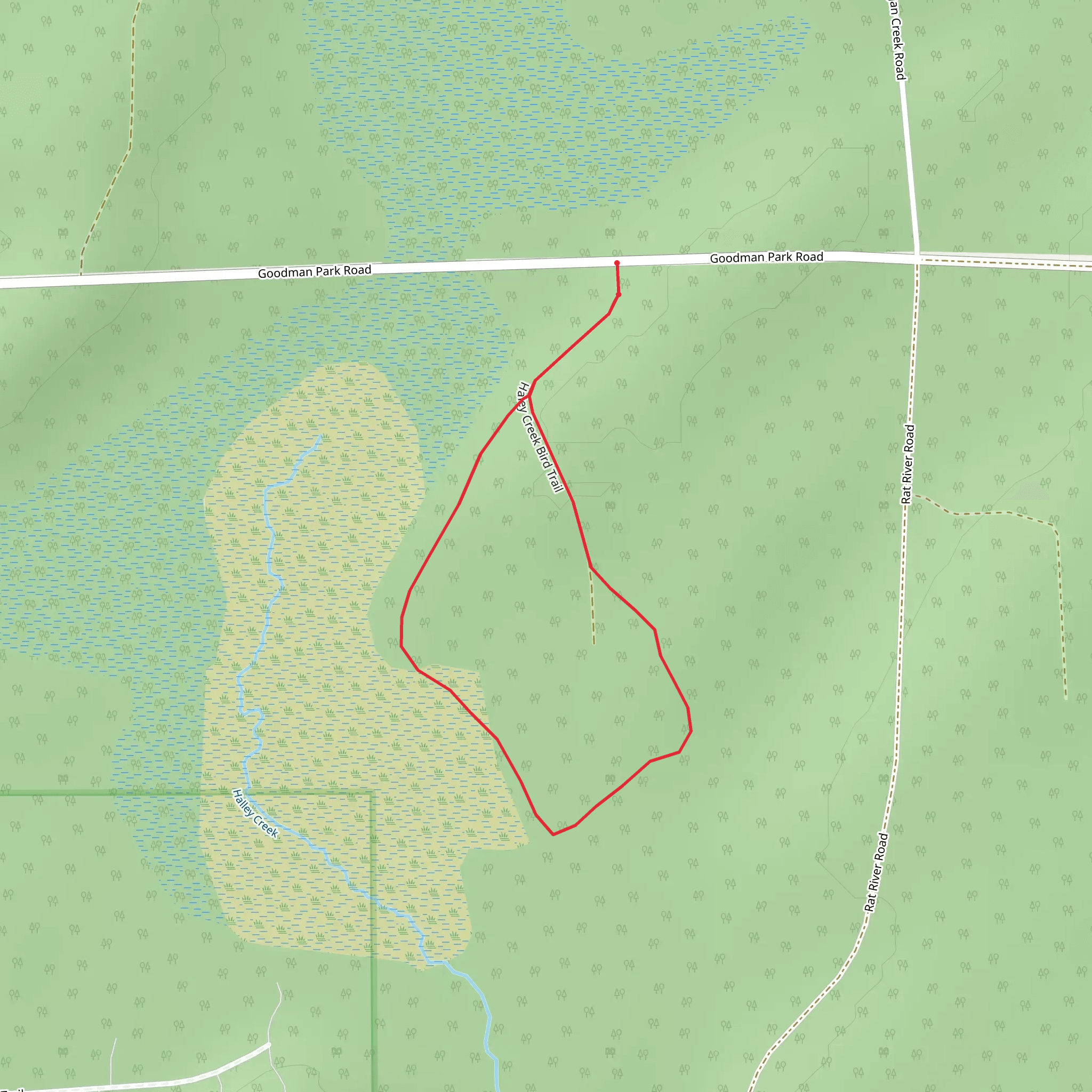 Halley Creek Bird Trail mobile static map