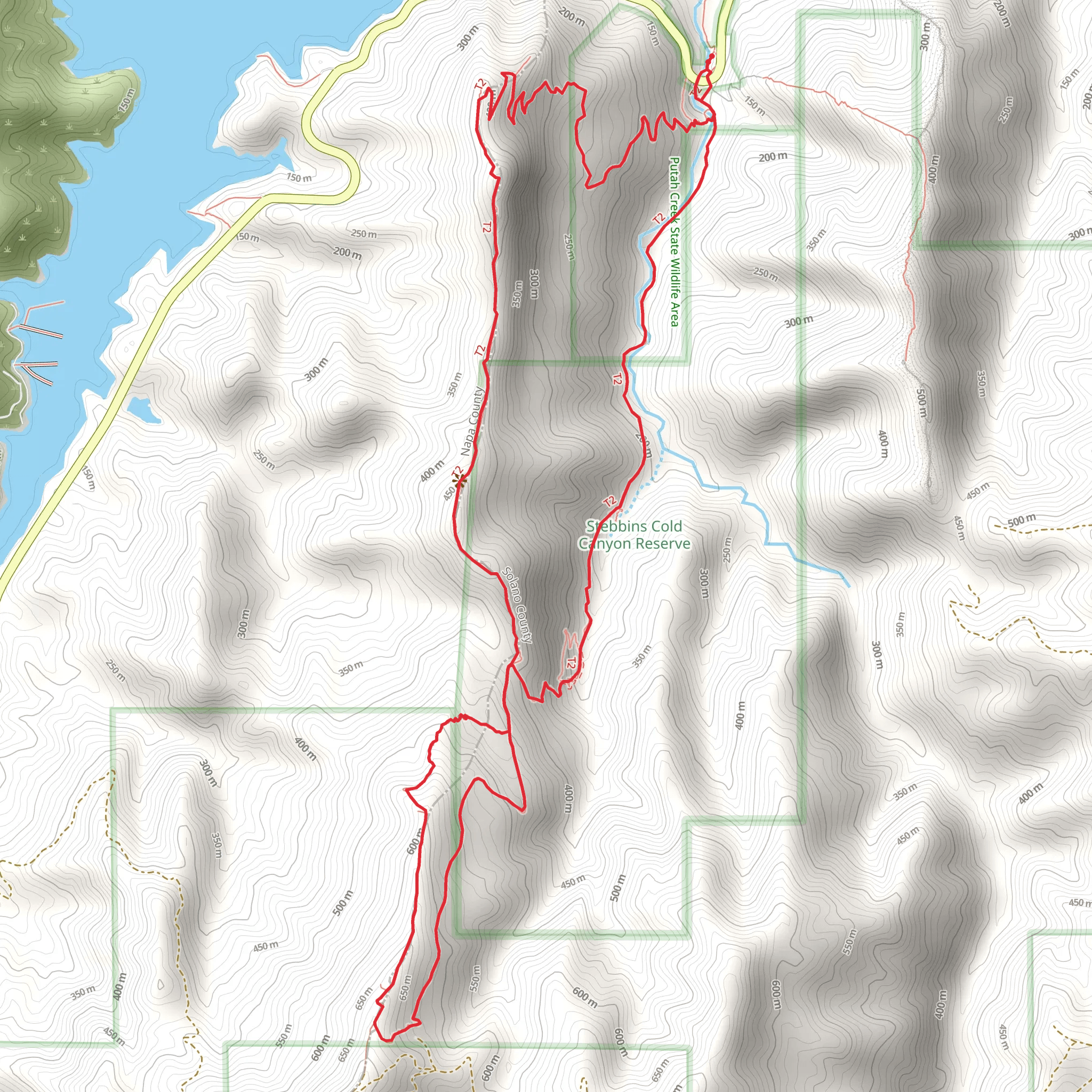 Stebbins Cold Canyon Reserve and Annies Loop Trail mobile static map