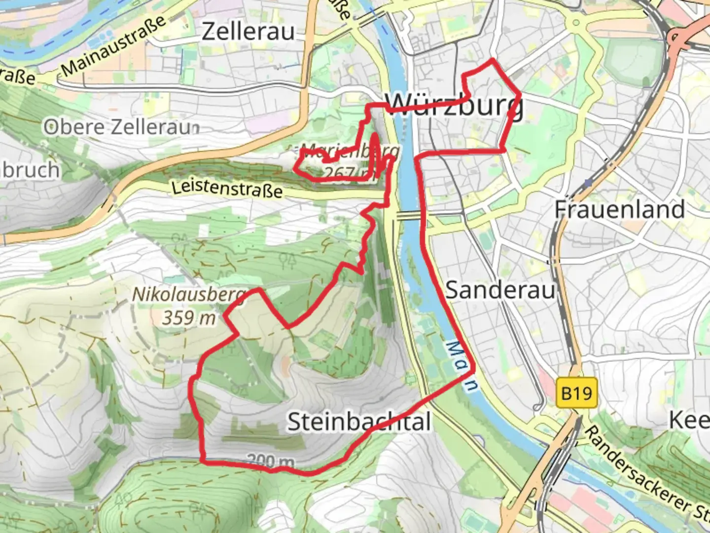 An image depicting the trail Main via Annaschlucht and Kneipp Steg and its surrounding area.