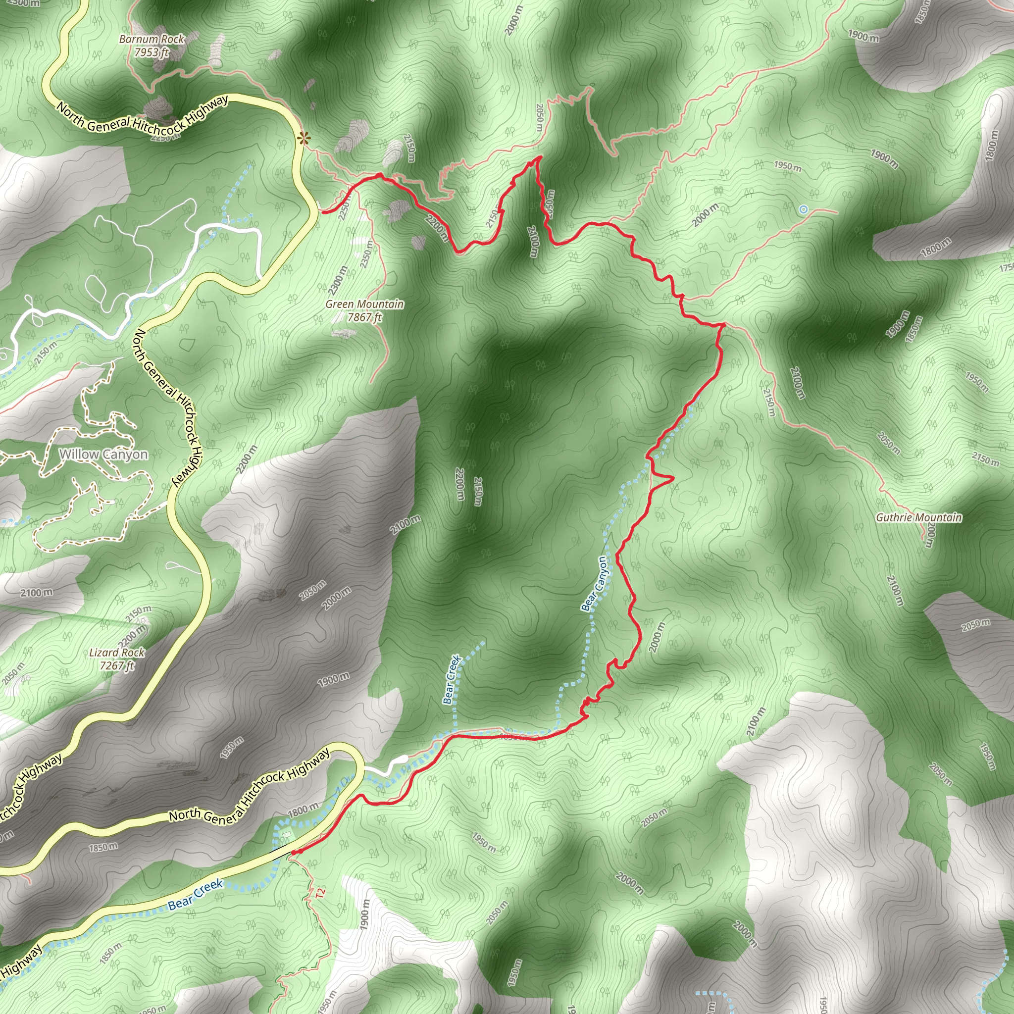 Green Mountain Trail mobile static map
