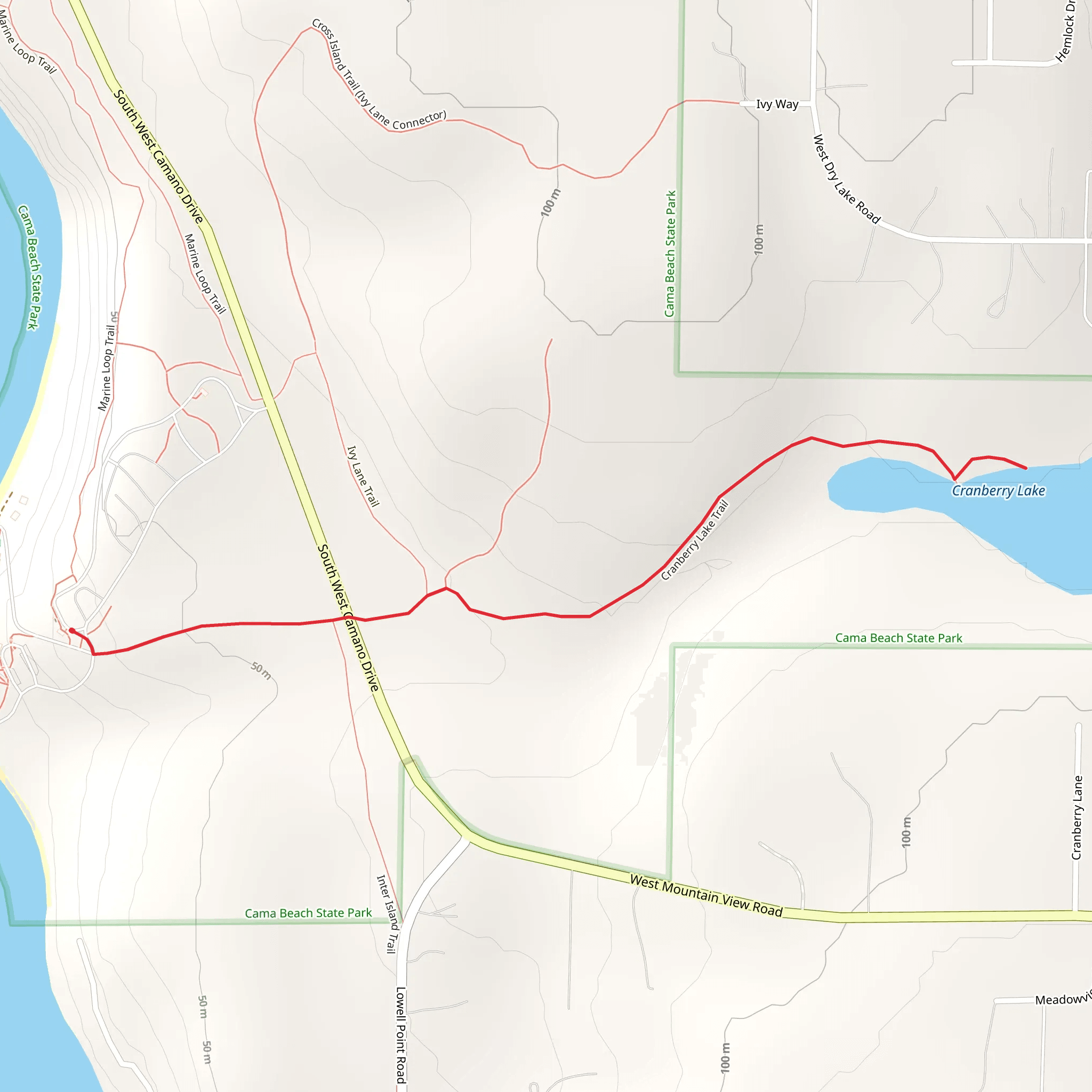 Cranberry Lake Trail mobile static map