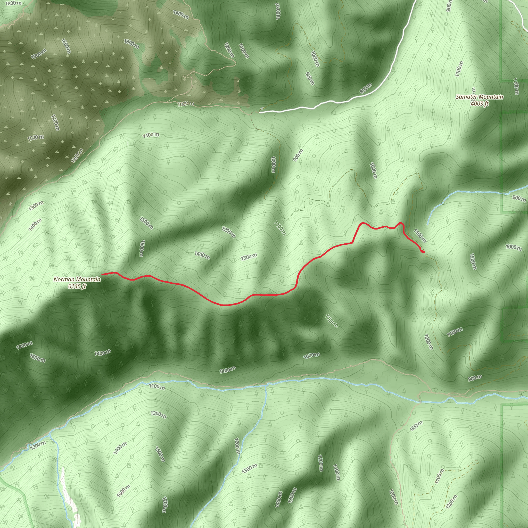 Norman Mountain Trail mobile static map