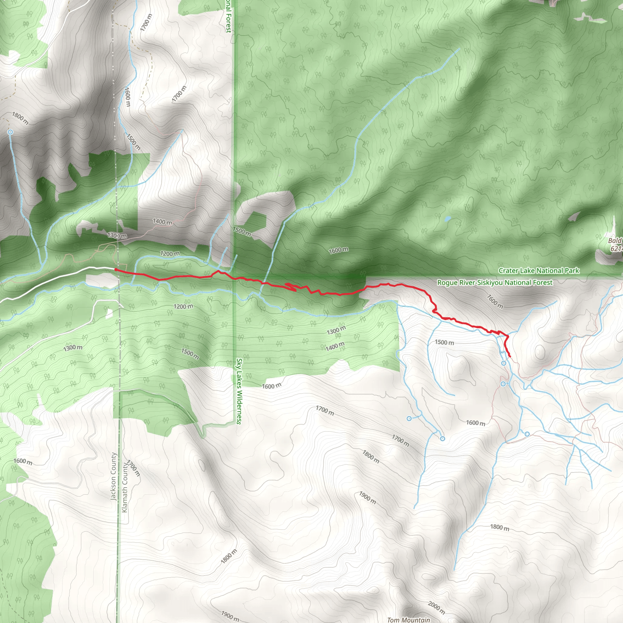 Red Blanket Falls Trail mobile static map
