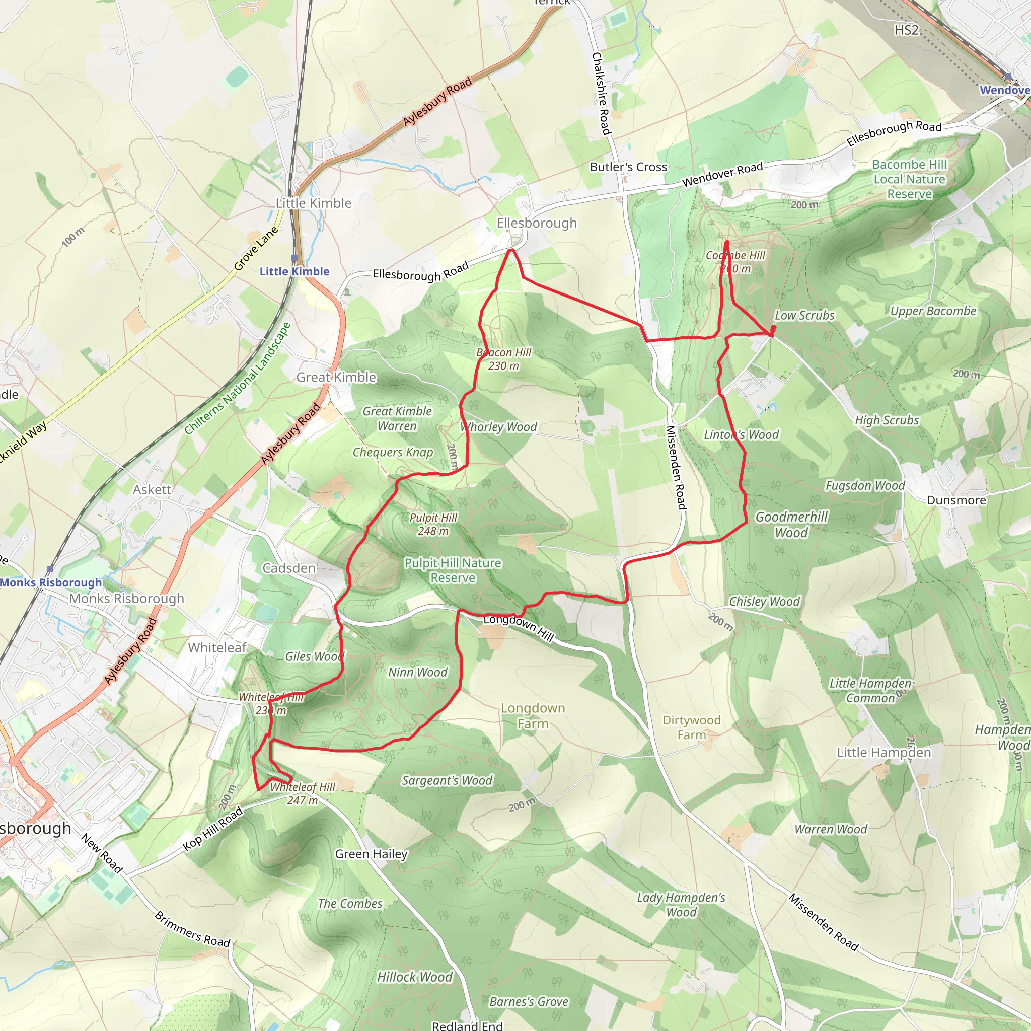 Linton's Wood and The Hangings Loop mobile static map