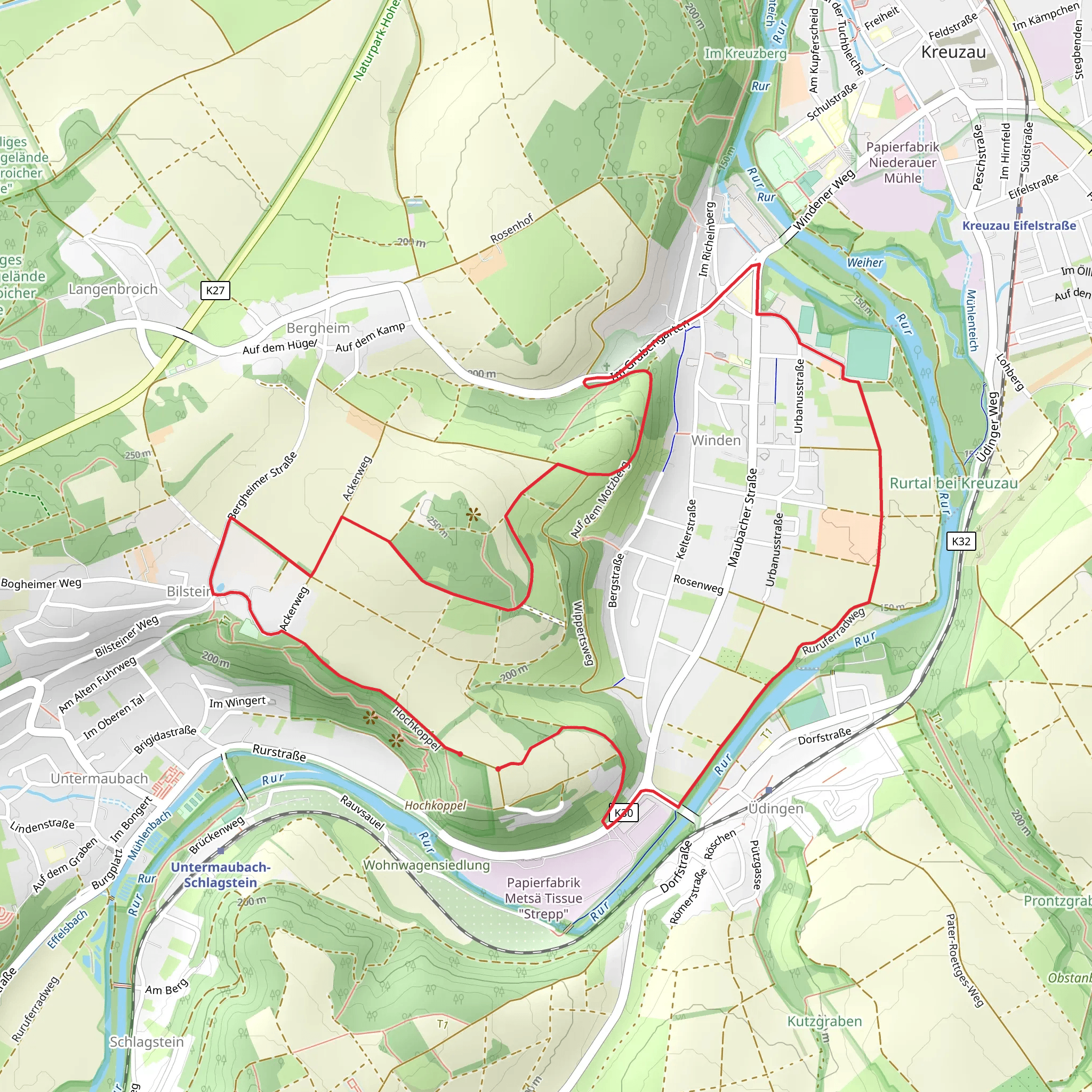 Bilstein to Winden Loop mobile static map