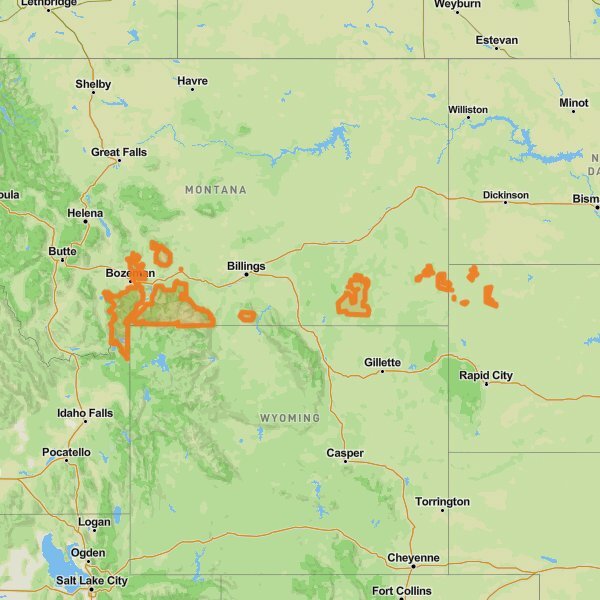 Custer Gallatin National Forest mobile static map