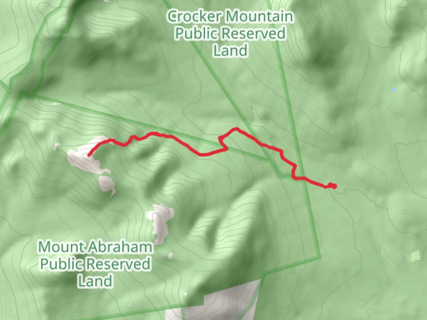 An image depicting the trail Mount Abraham Trail and its surrounding area.