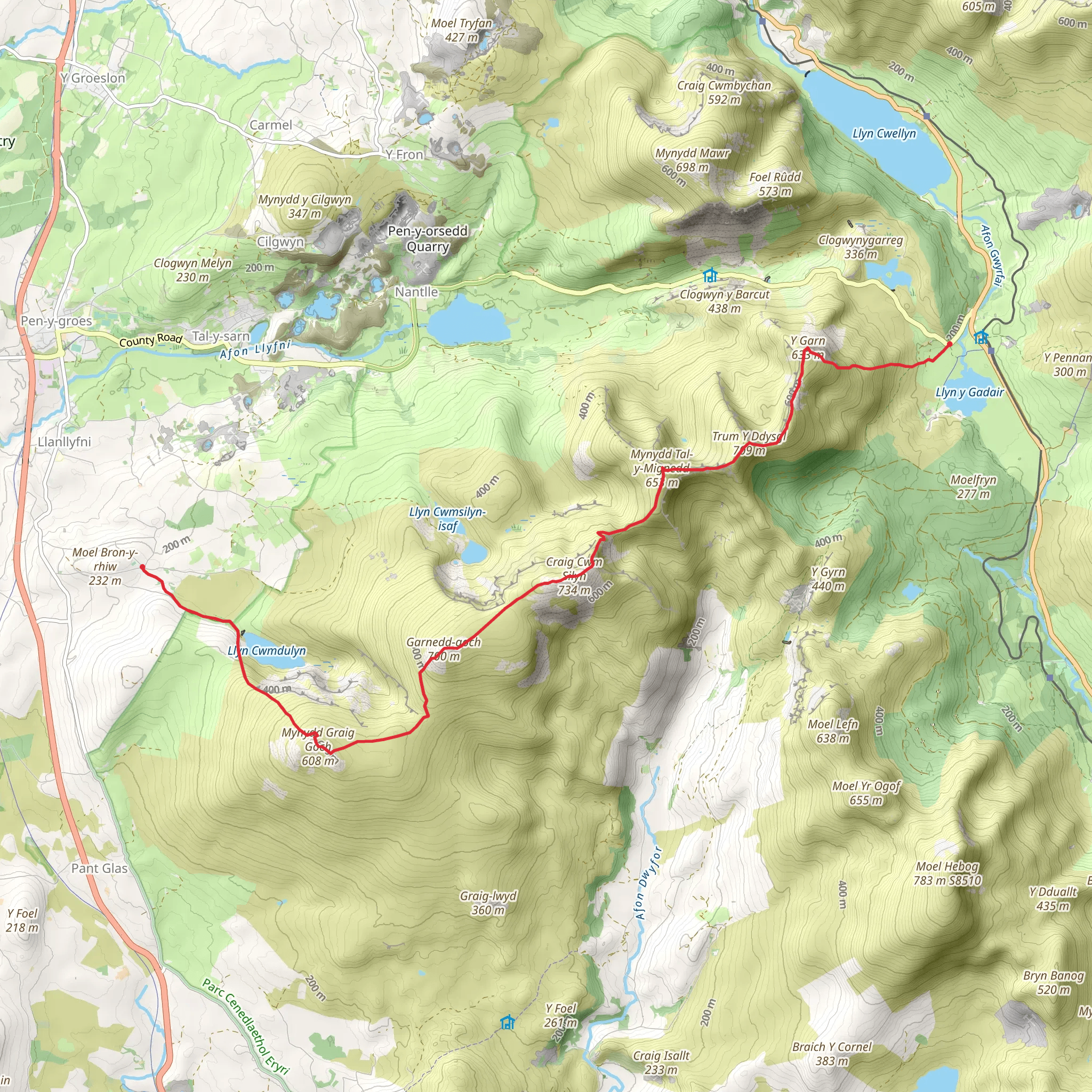 Nantlle Ridge mobile static map