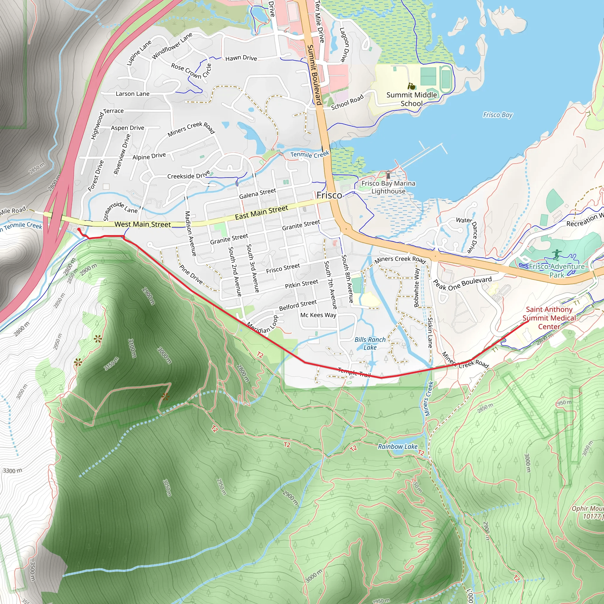 Temple Trail mobile static map