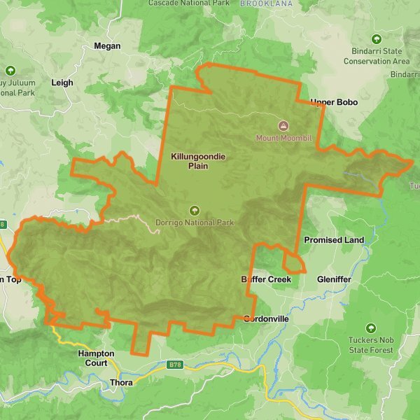 Dorrigo National Park mobile static map