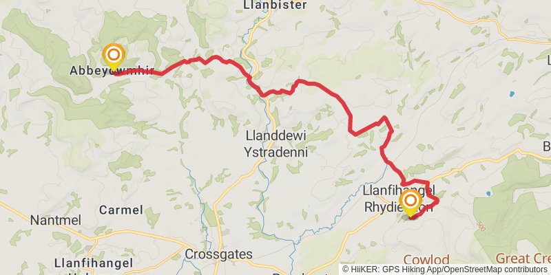 Wales Cistercian Way stage 47 Map