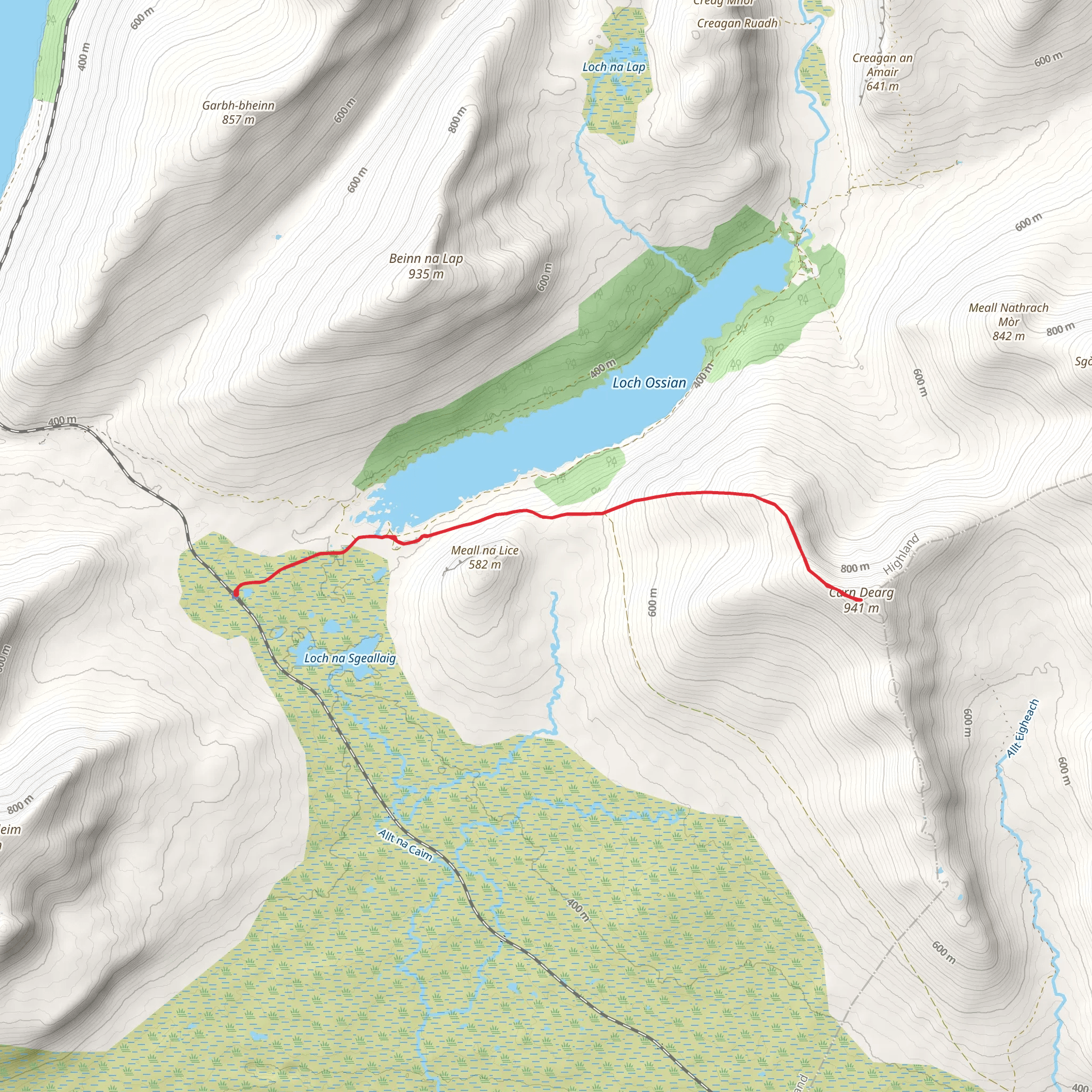 Càrn Dearg - Corrour mobile static map