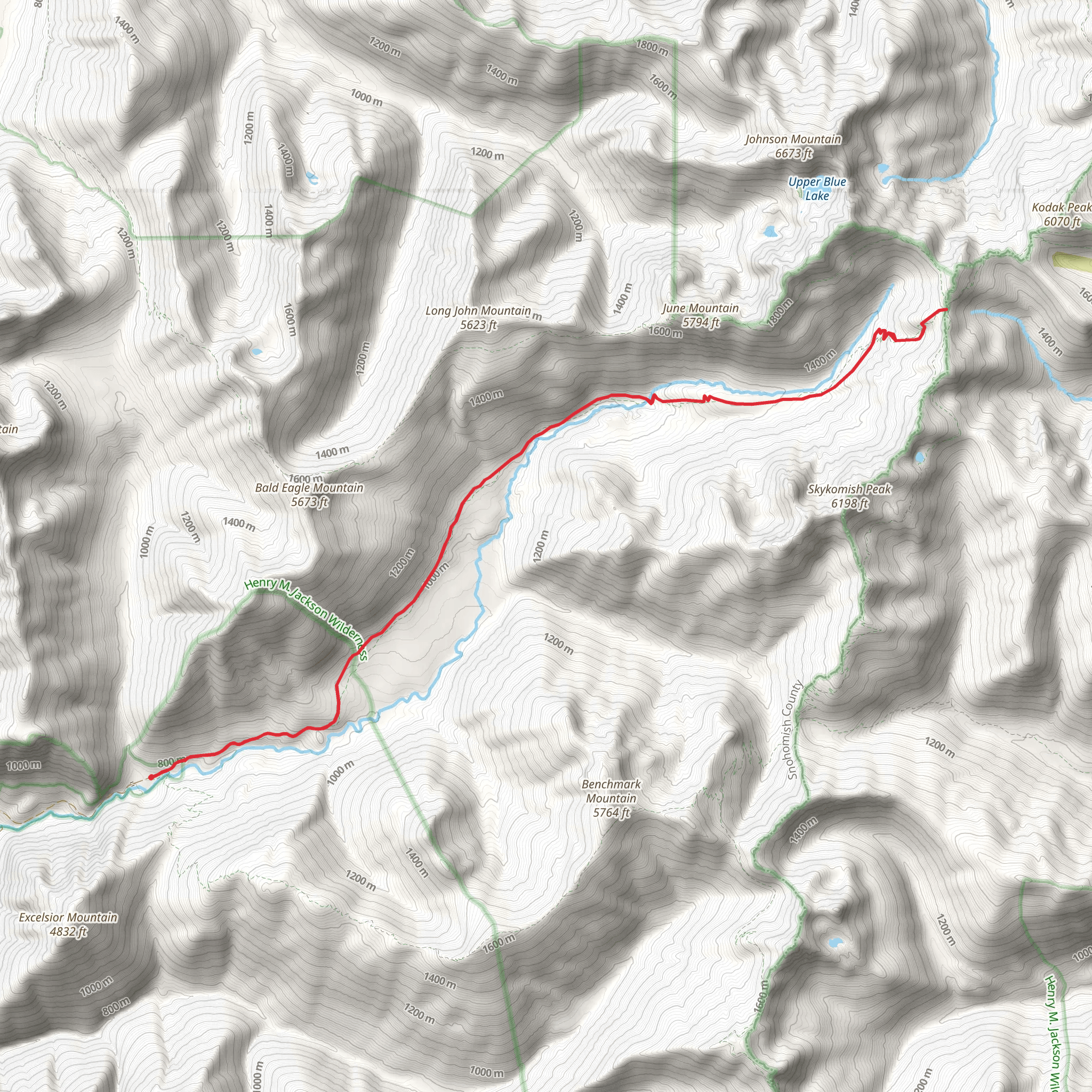 North Fork Skykomish Trail mobile static map