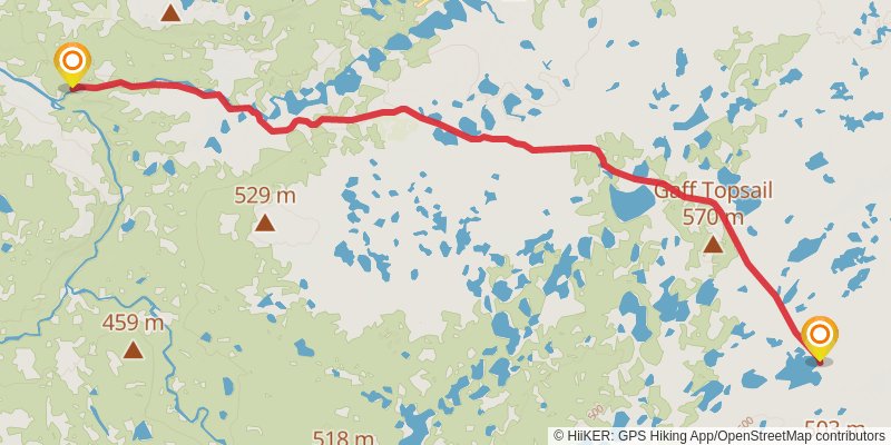 Newfoundland T'railway Trail stage 14 Map