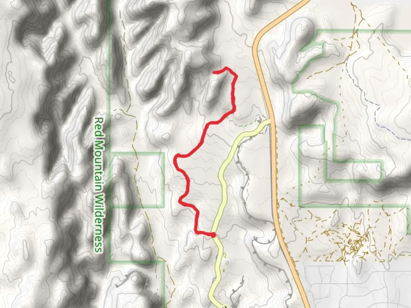 An image depicting the trail Butterfly Trail and Winterrocks Amphitheater Trail and its surrounding area.