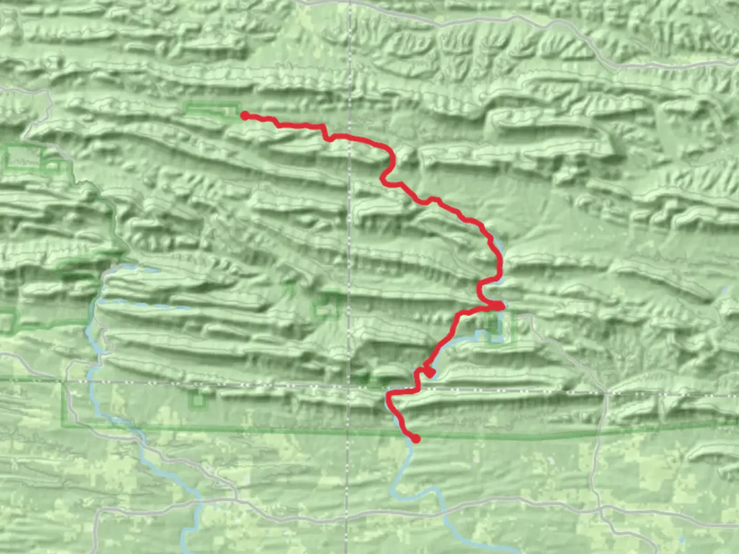 An image depicting the trail Little Missouri Trail-North and its surrounding area.