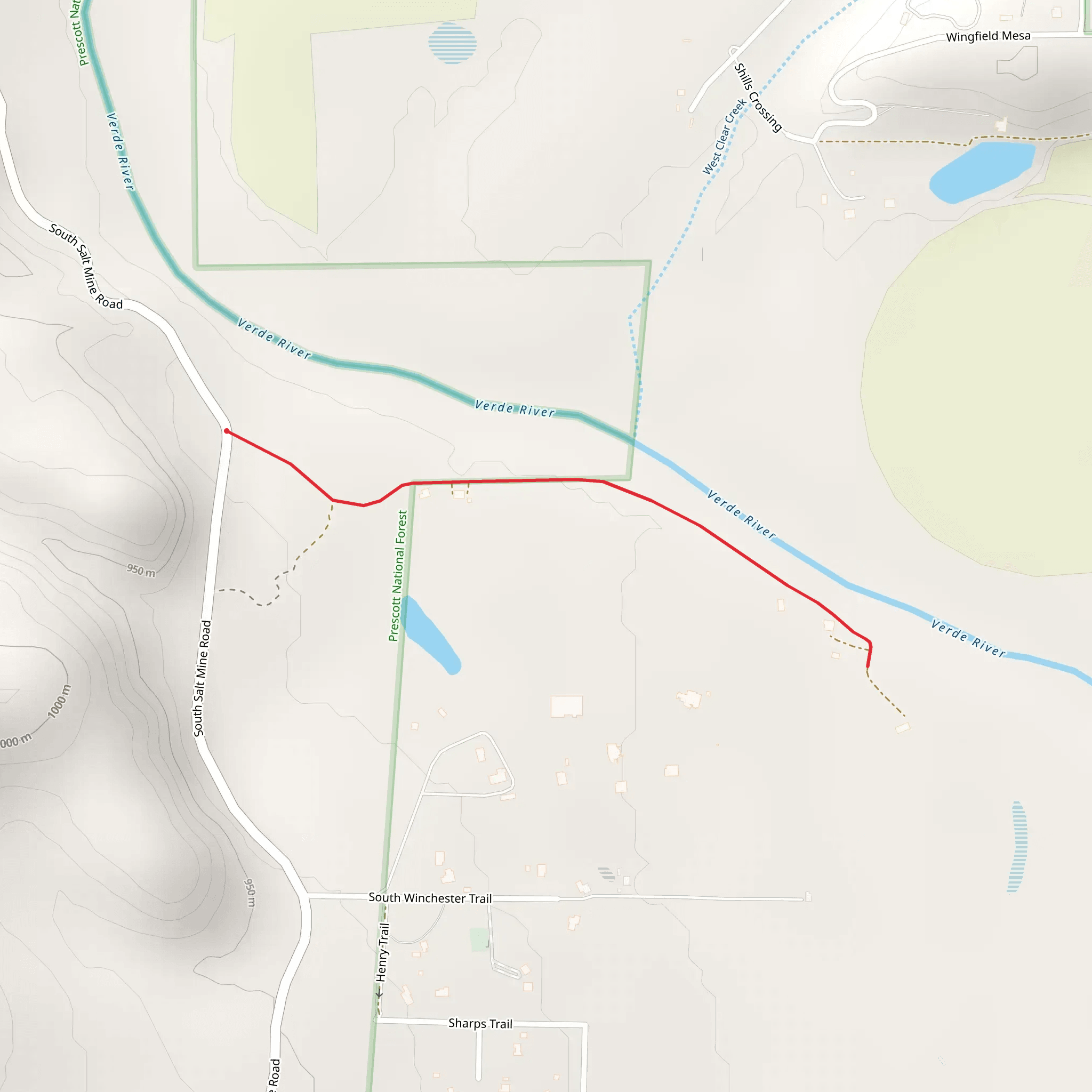 Verde River Out and Back mobile static map