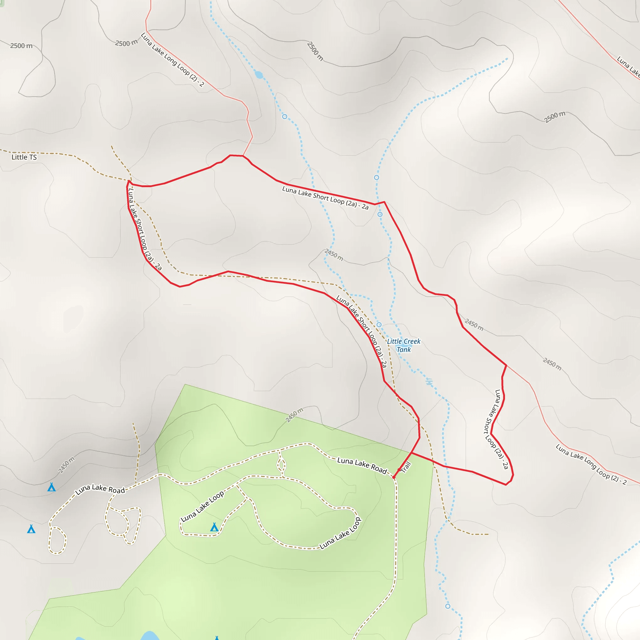 Luna Lake Short Loop Trail mobile static map