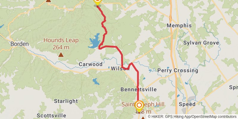 American Discovery Trail South Route - Indiana stage 11 Map