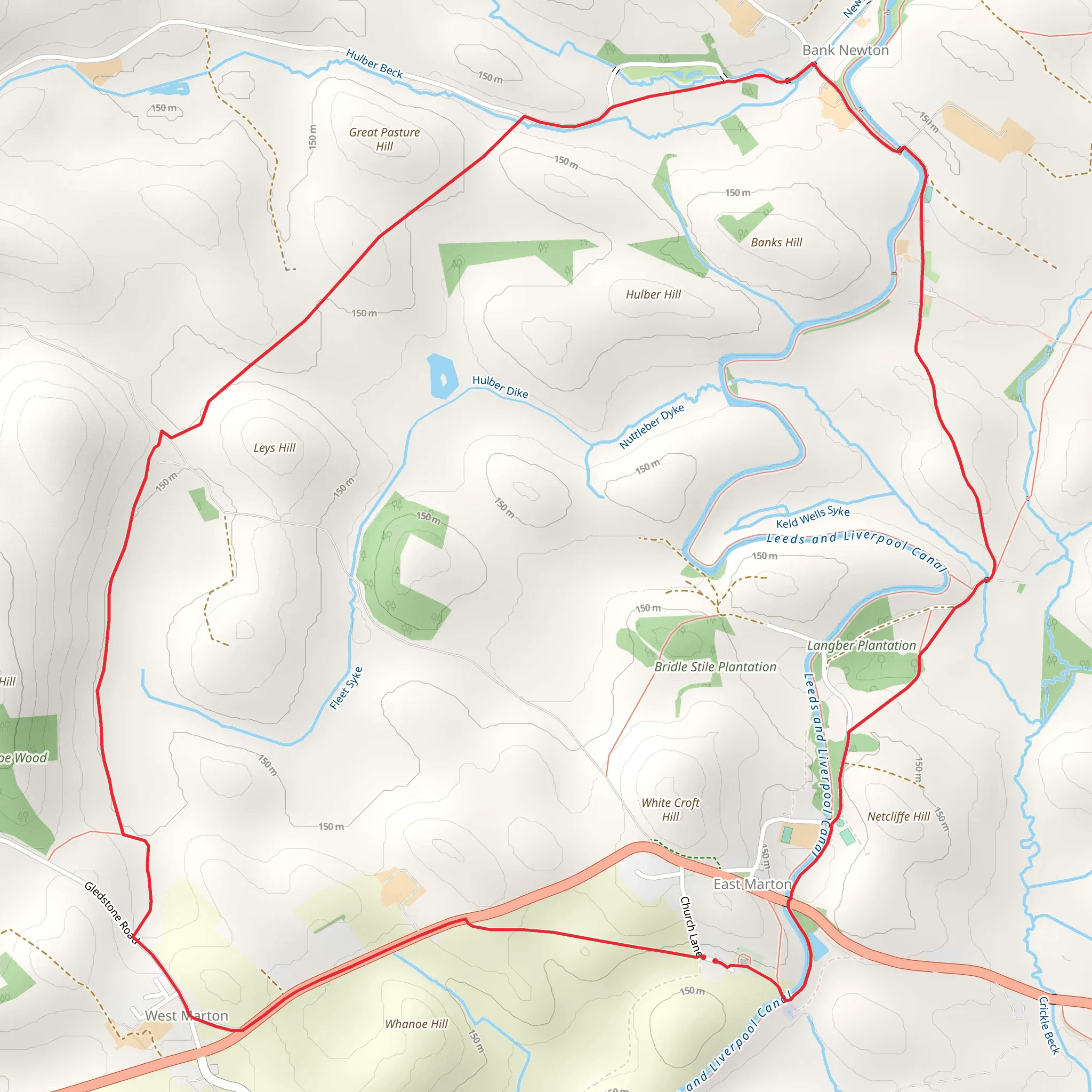 East Marton and the Drumlins mobile static map