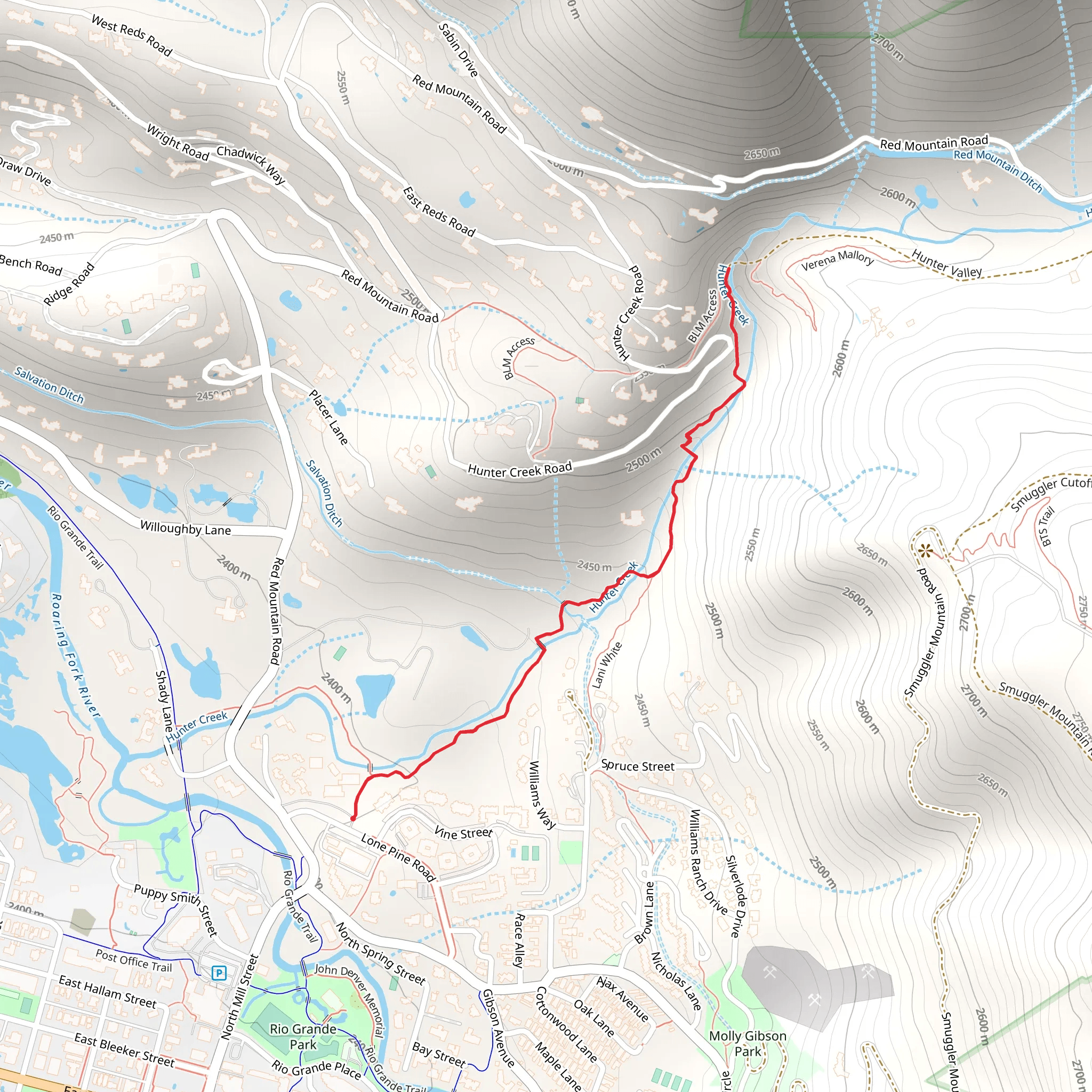 Lower Hunter Creek mobile static map