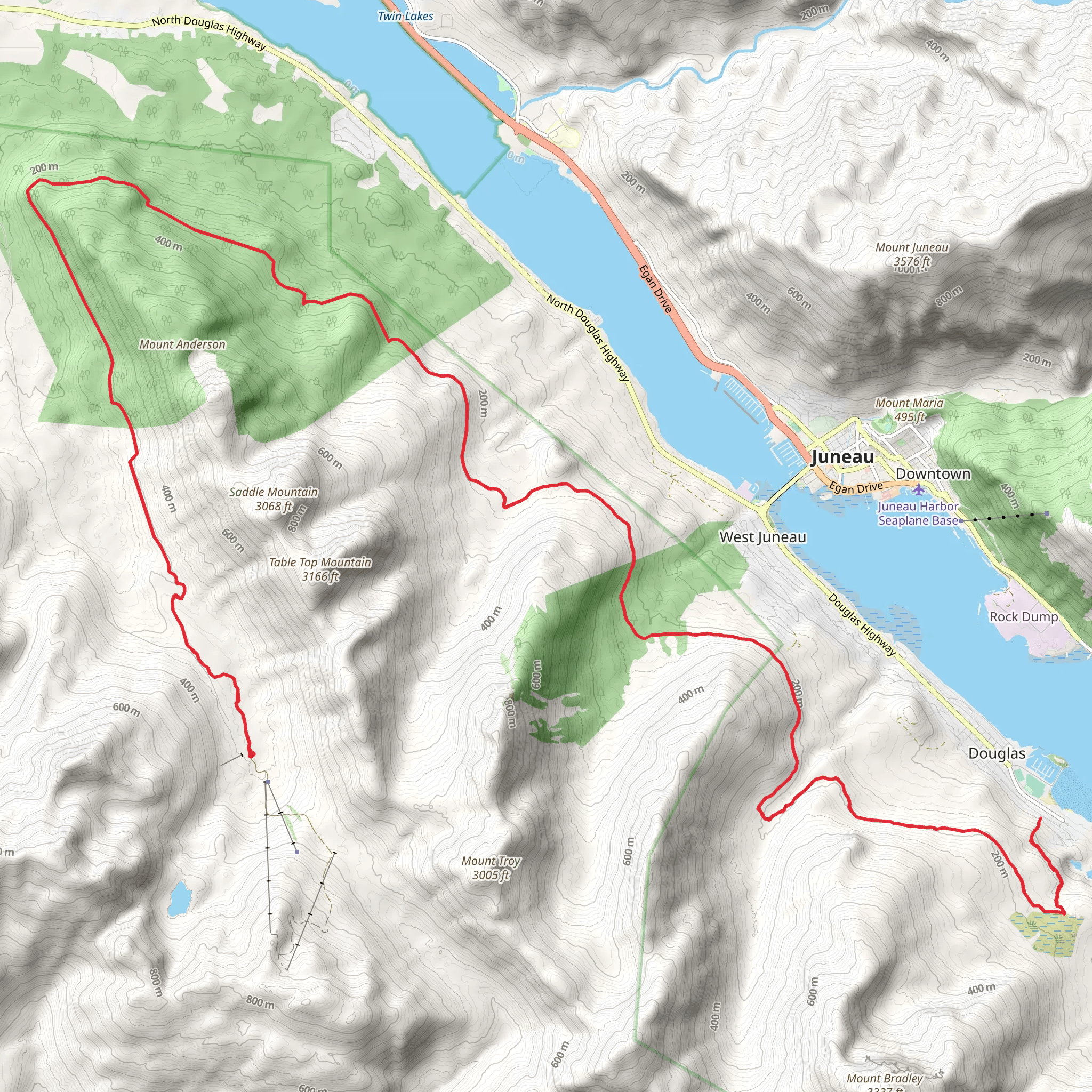 Treadwell Ditch Trail mobile static map