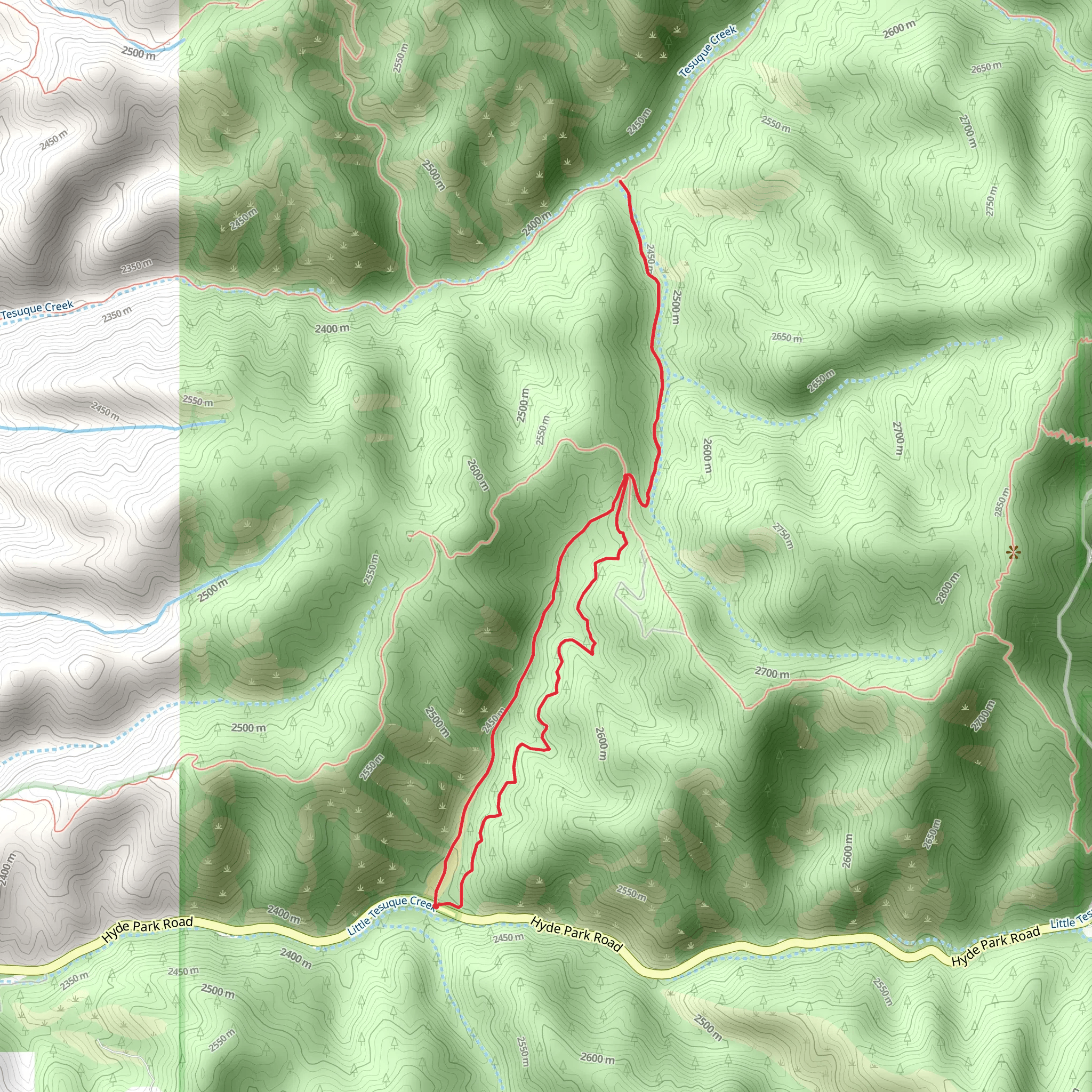 Chamisa Loop Trail mobile static map