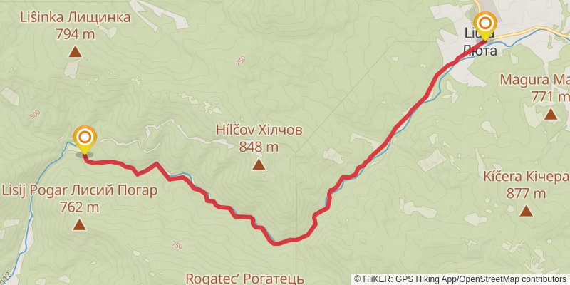Trans Carpathian Hike stage 43 Map