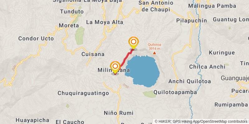 Laguna Quilotoa Trek alt 1 Map