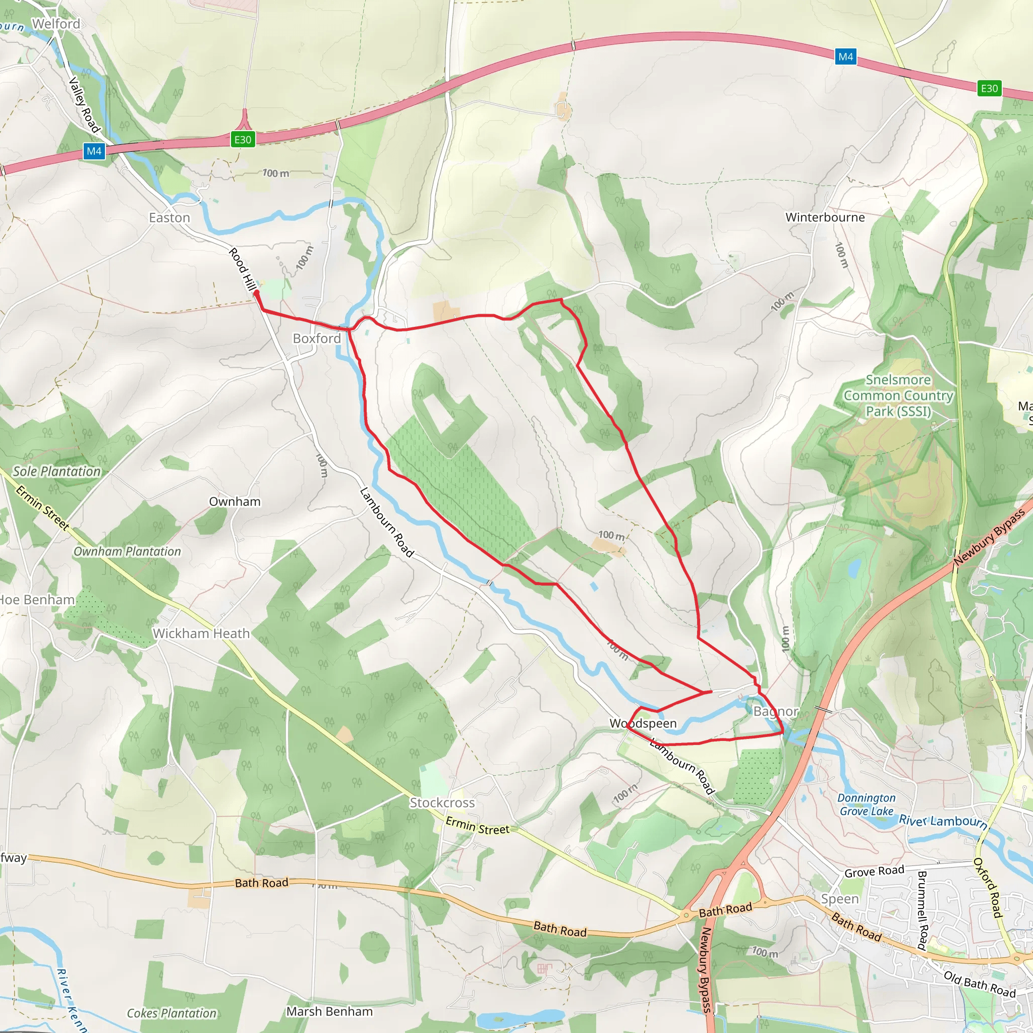 Boxford Country Park and Rock Marsh Loop mobile static map