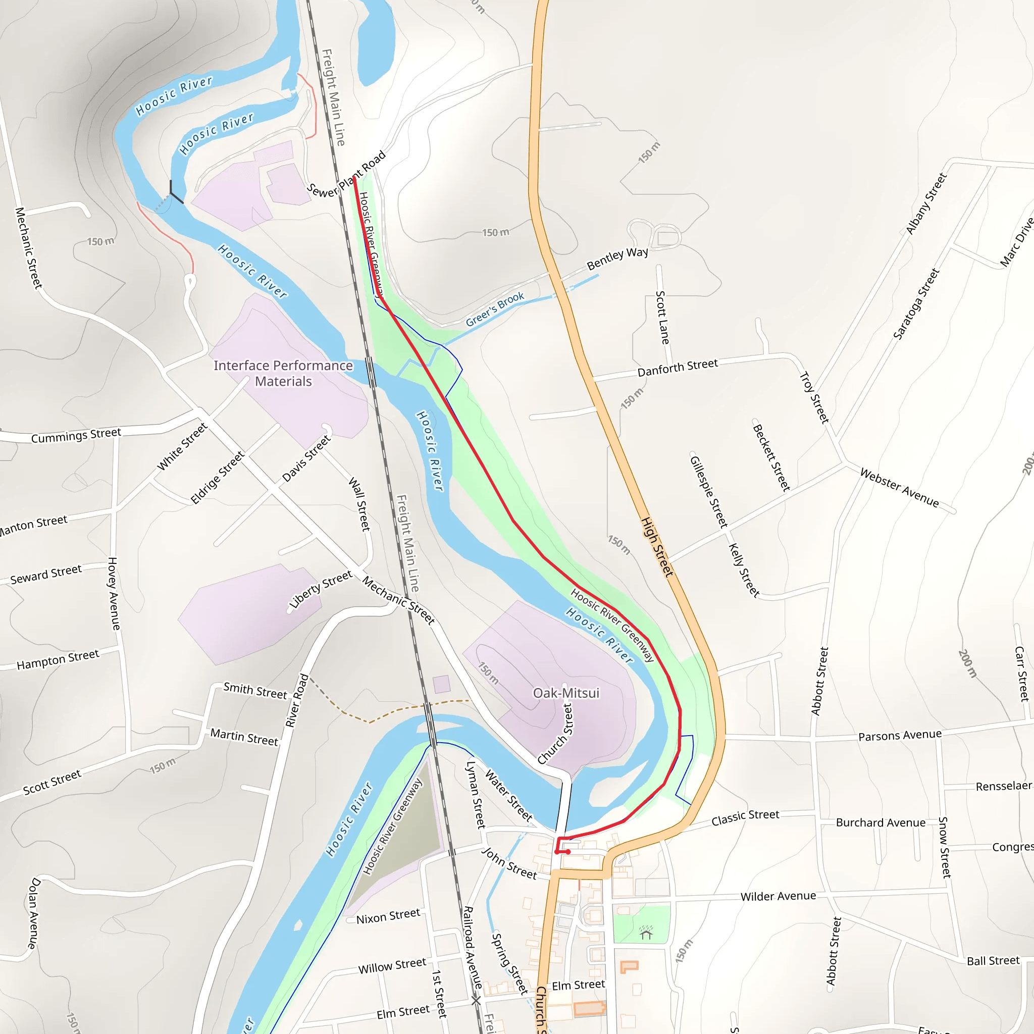 Hoosic River Greenway Trail mobile static map