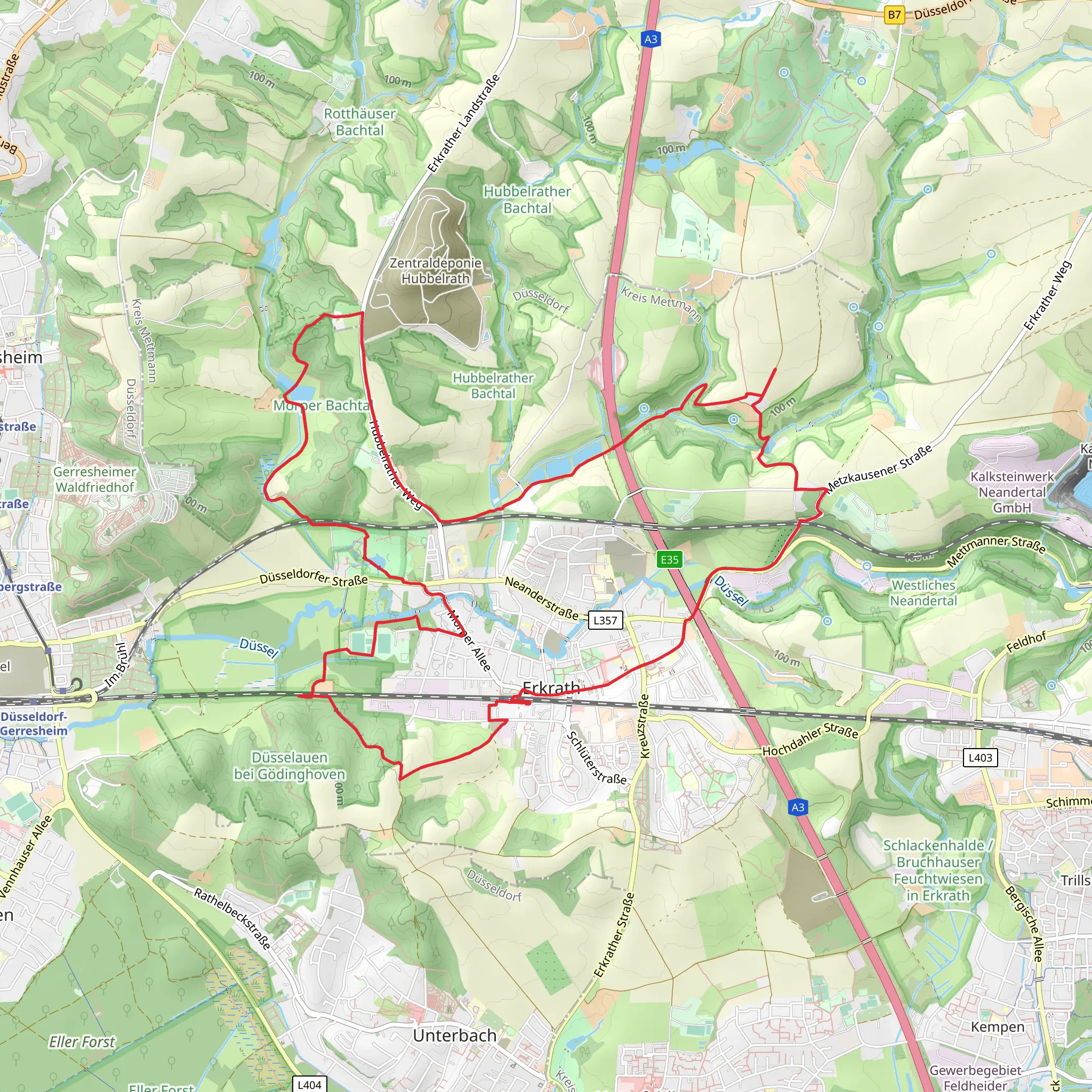 Rotthäuser Bach and Stinderbach and Niederberg Nord and Düsseltalweg mobile static map