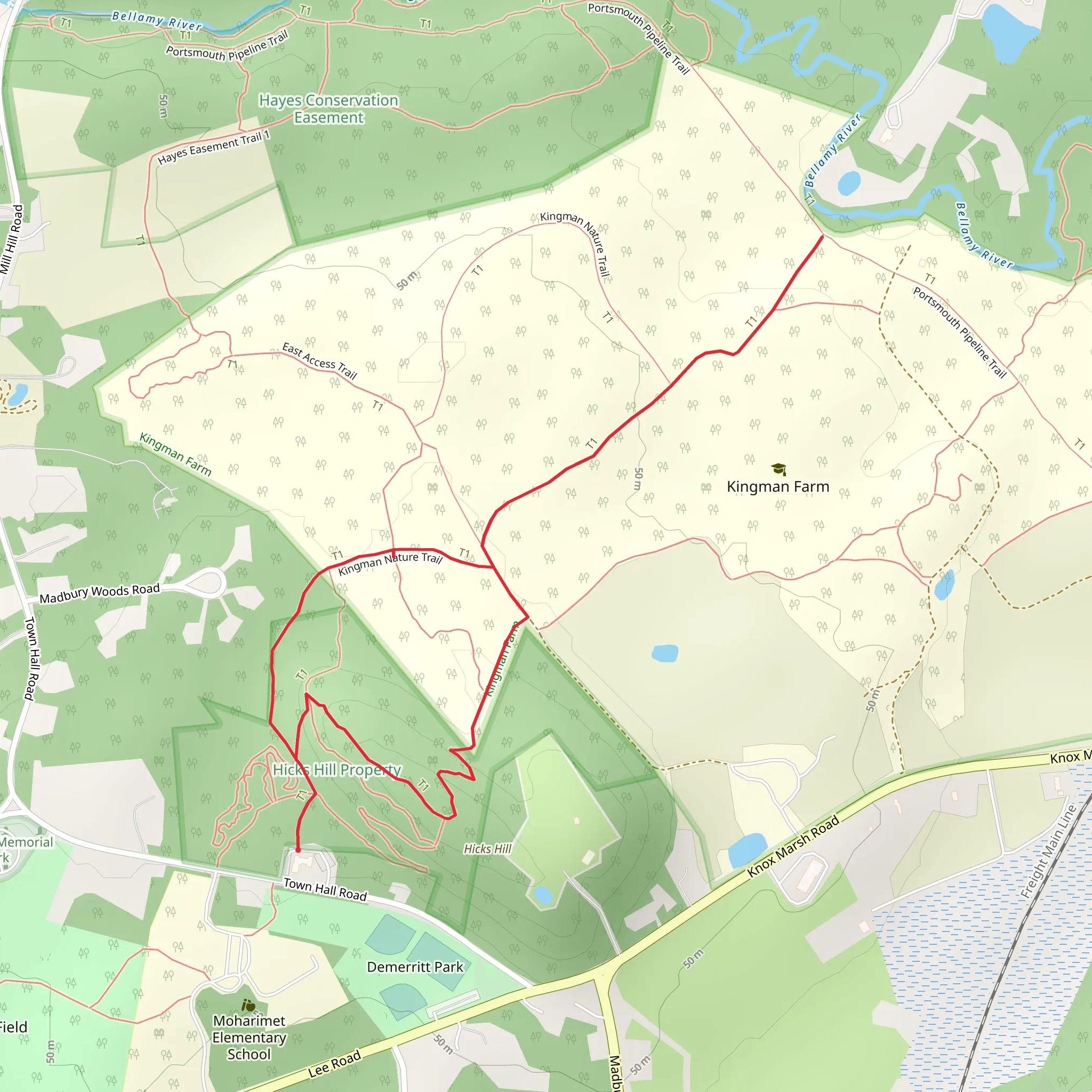 Madbury Woods Loop mobile static map