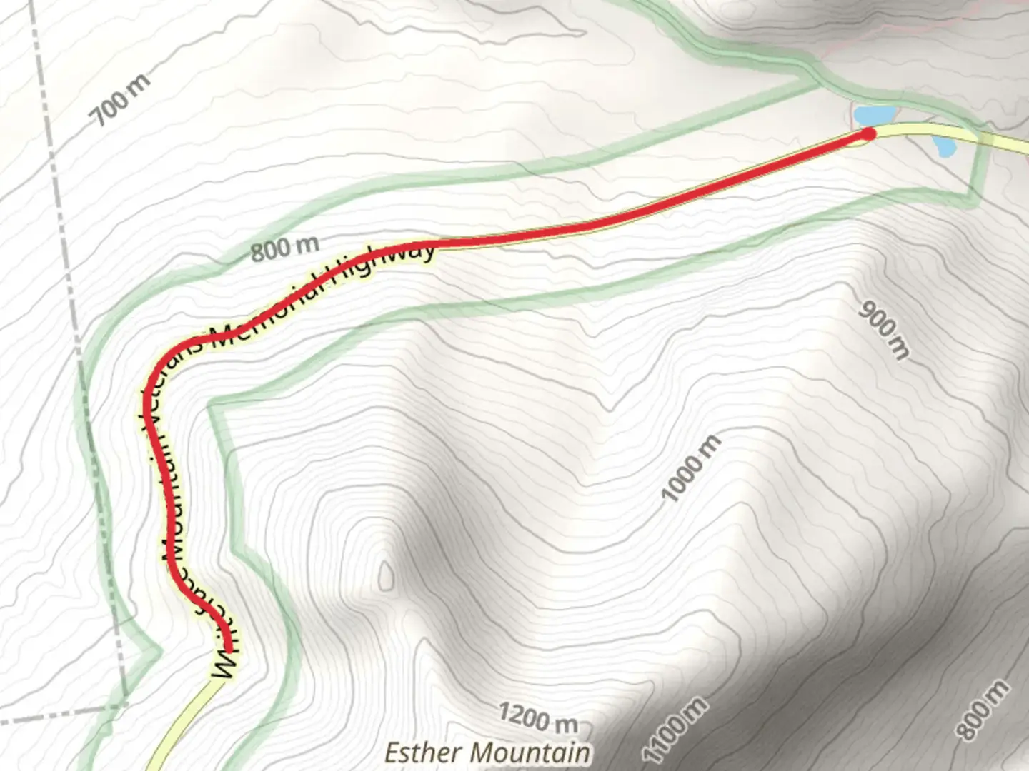 An image depicting the trail Whiteface Memorial Way and its surrounding area.